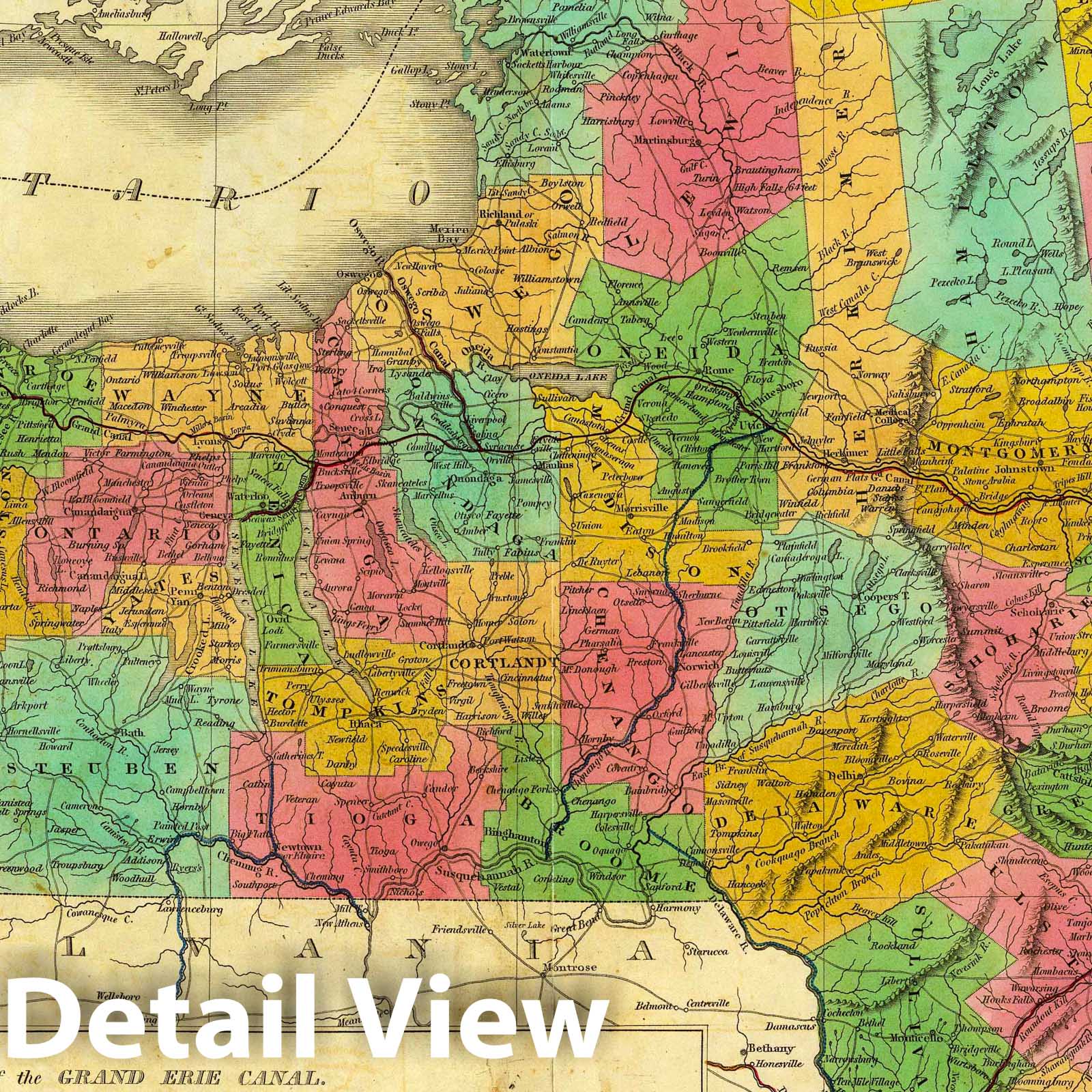 Historic Map : National Atlas - 1831 State of New York. - Vintage Wall Art