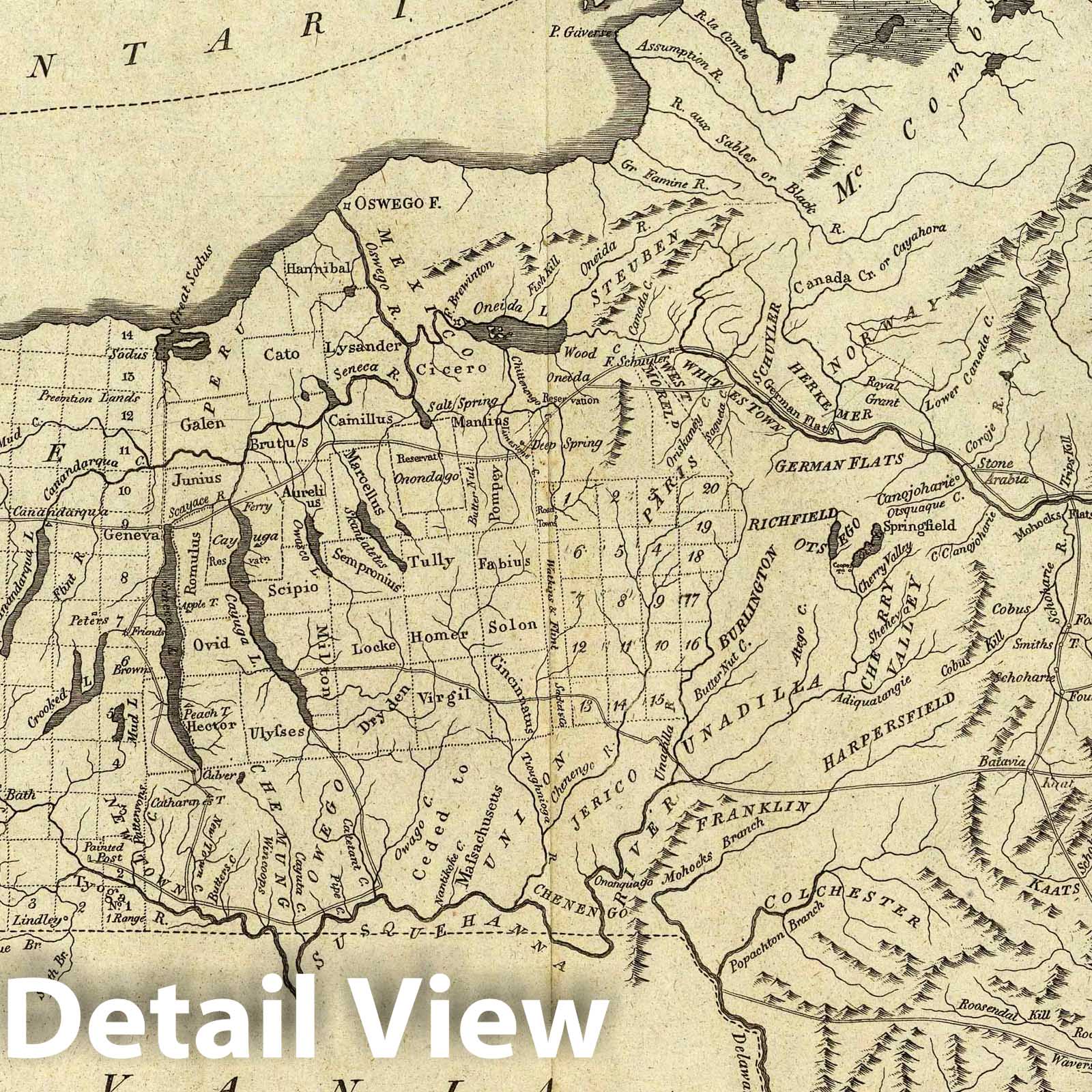 Historic Map : National Atlas - 1796 State of New York. - Vintage Wall Art