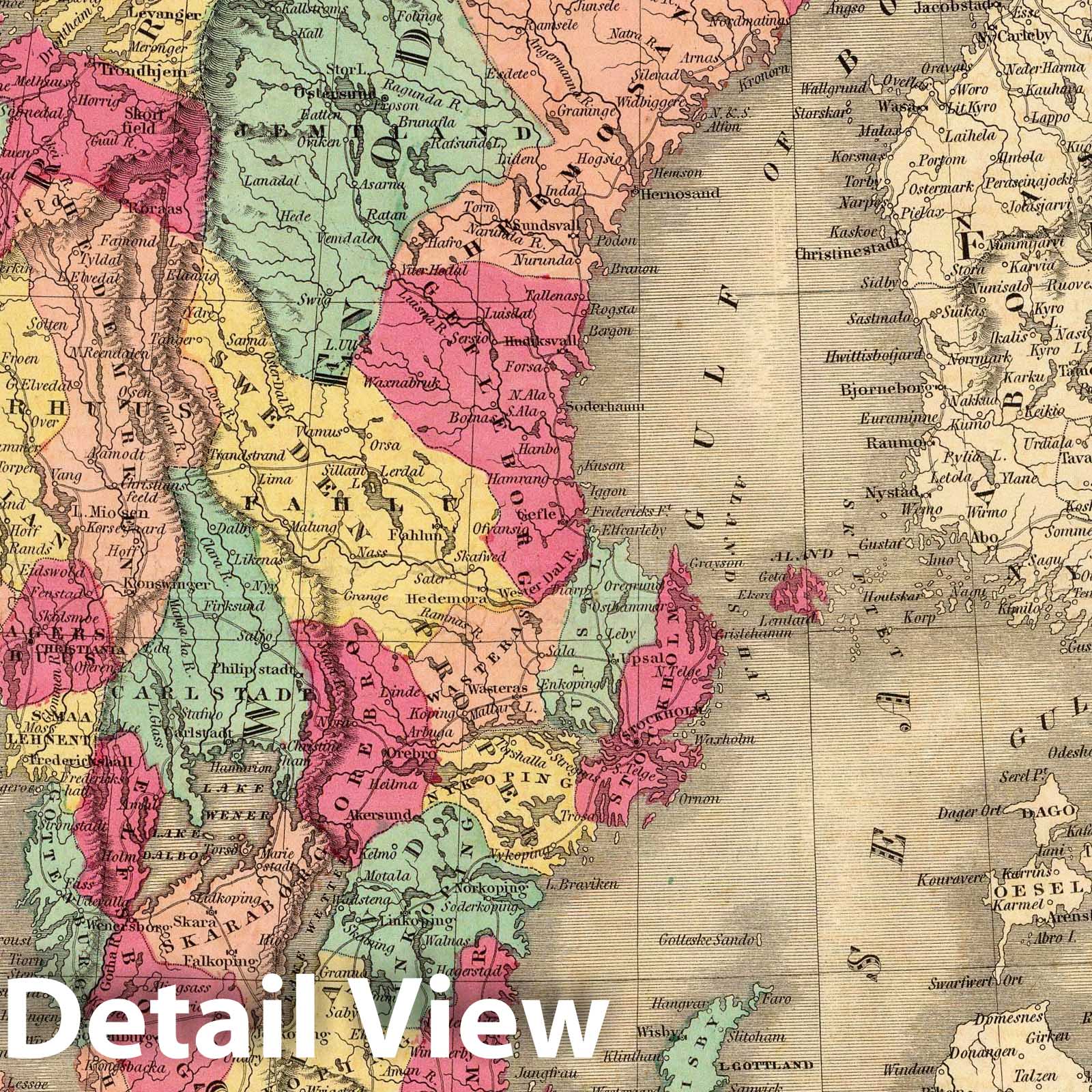 Historic Wall Map : 1860 Prussia Sweden Norway And Denmark. - Vintage Wall Art