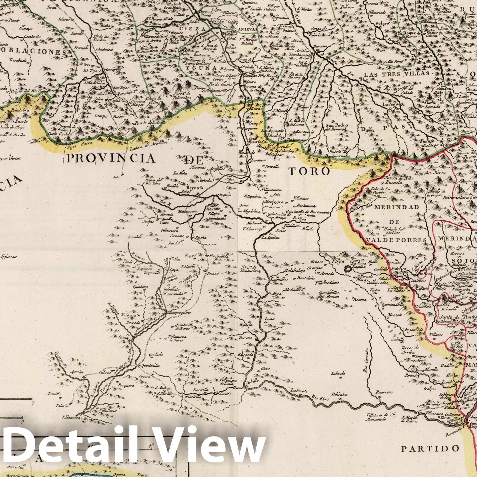 Historic Map : Spain, 1774 Composite map: 10-13. Mapa que comprehende el Partido del Baston de Laredo , Vintage Wall Art