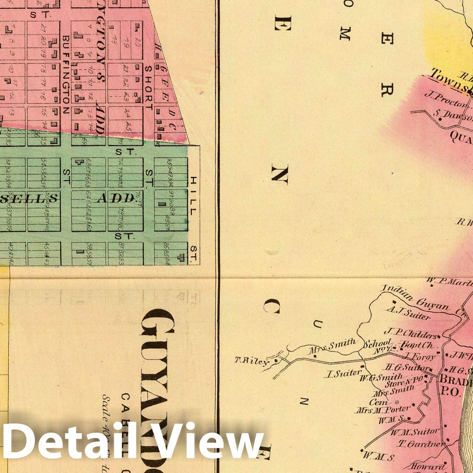 Historic Map : 1877 Upper Ohio River and Valley part XVII, (with) South Point, Ohio, Russell, Arigo City, Sandy City, Hampton City, Ky. V1
