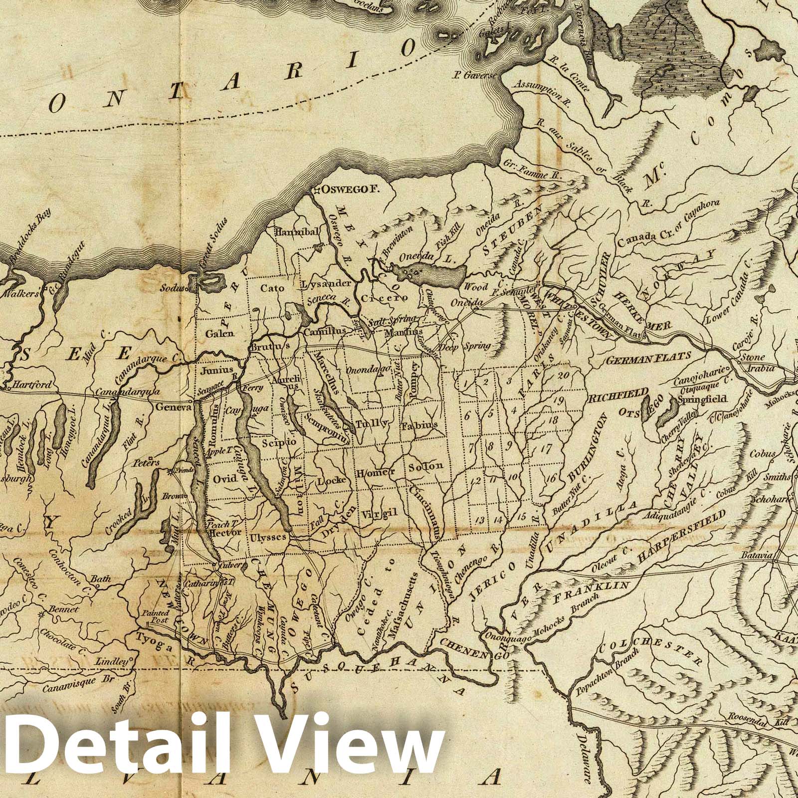 Historic Map : National Atlas - 1795 State of New York. - Vintage Wall Art