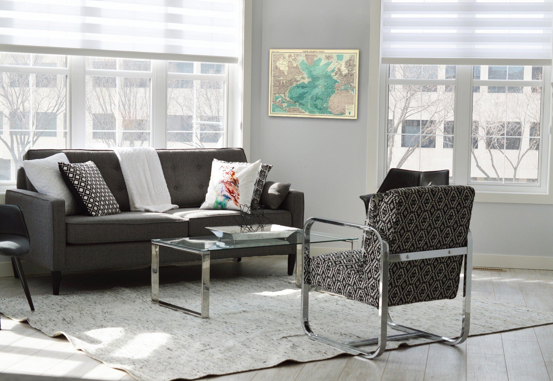 Historic Map - 1922 North Atlantic Ocean. v1 - Vintage Wall Art