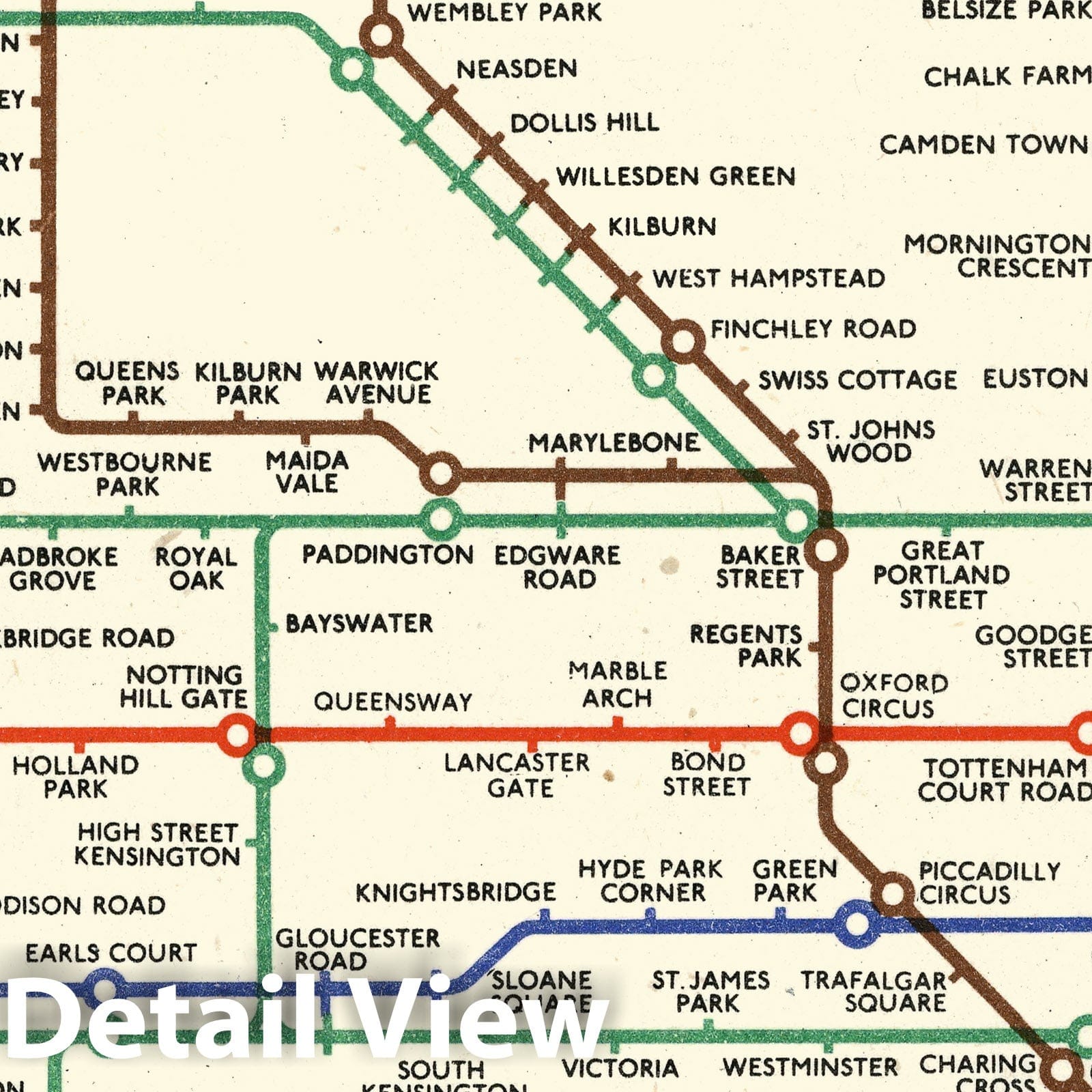 Historic Map - 1947 London Underground Diagram - Vintage Wall Art