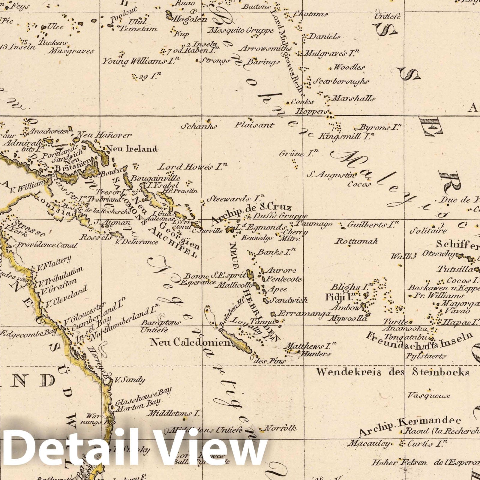 Historic Map : Australia, Pacific 1816 Australien, 1816 , Vintage Wall Art