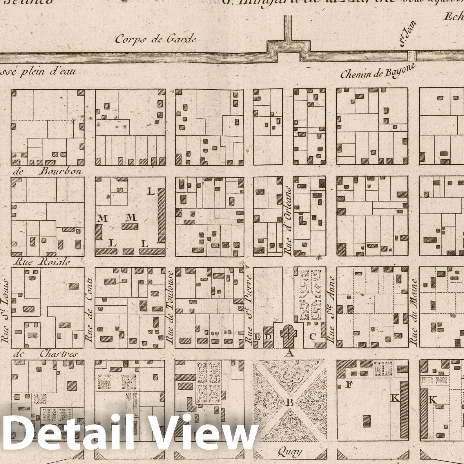 Historic Map : New Orleans (La.), 1764 Plan De La Nouvelle Orleans. , Vintage Wall Art