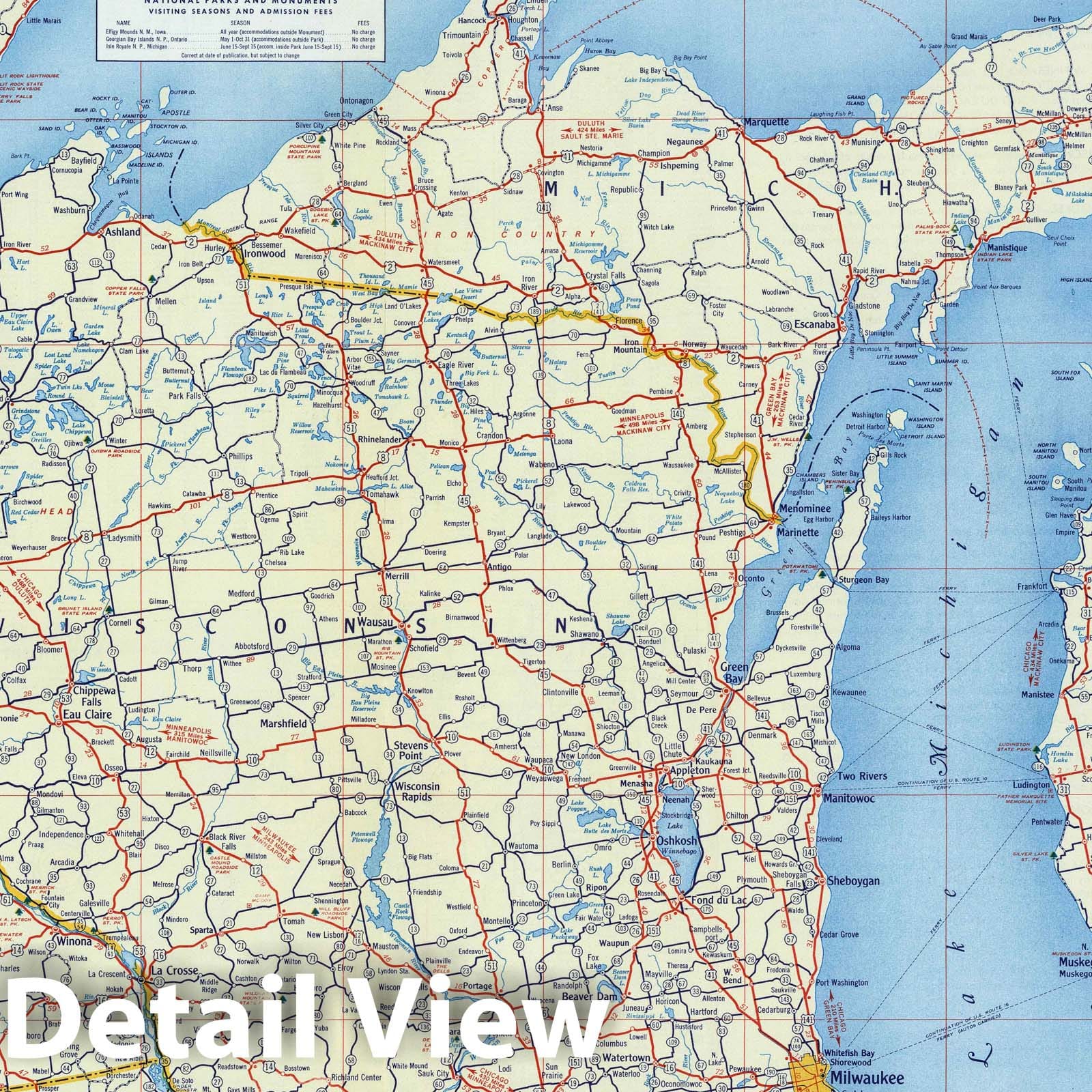 Historic Map : National Atlas - 1956 Shell Sectional Map No. 6 - North Central States. - Vintage Wall Art