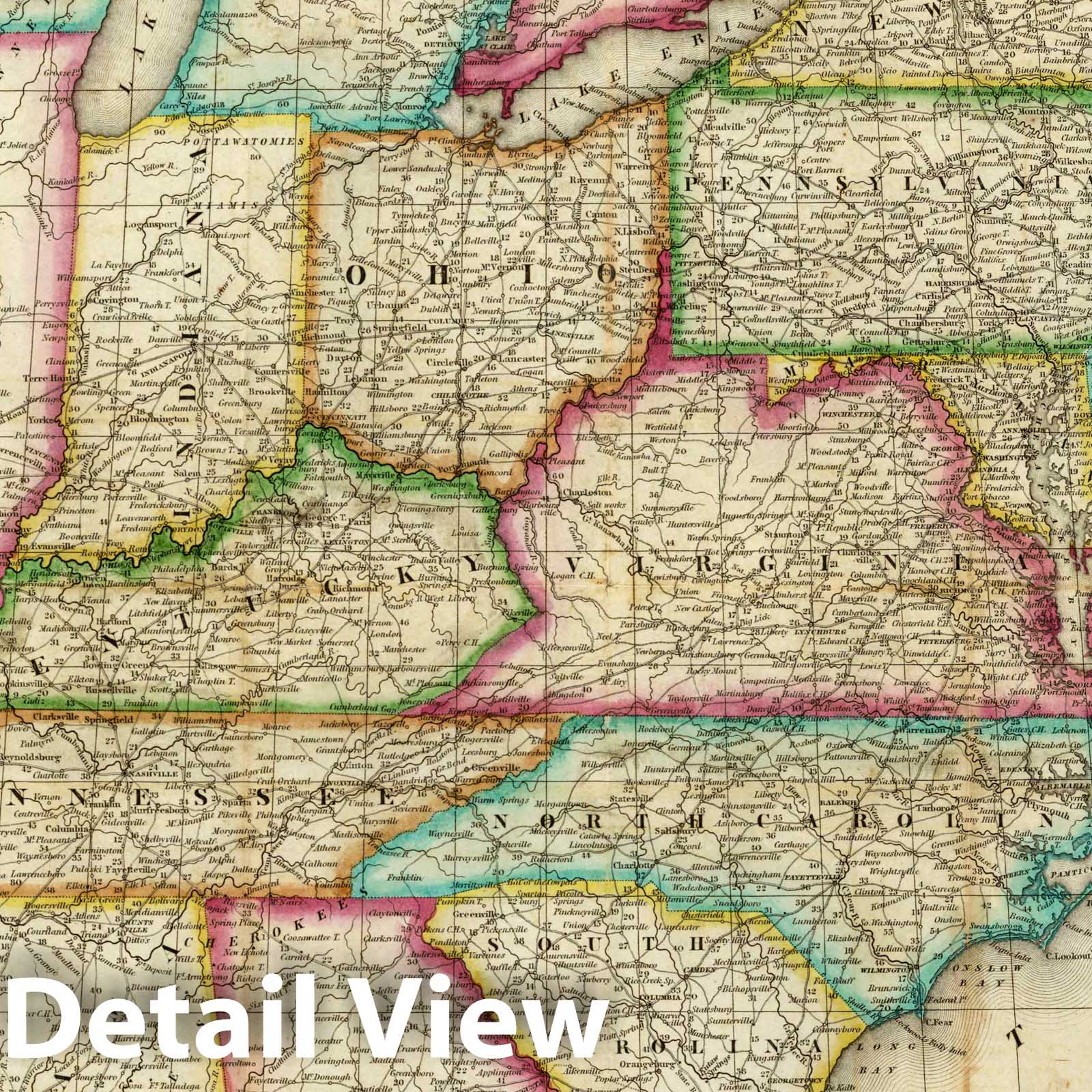 Historic Map : Guide Book - 1835 Traveller's Guide Through The United States - Vintage Wall Art