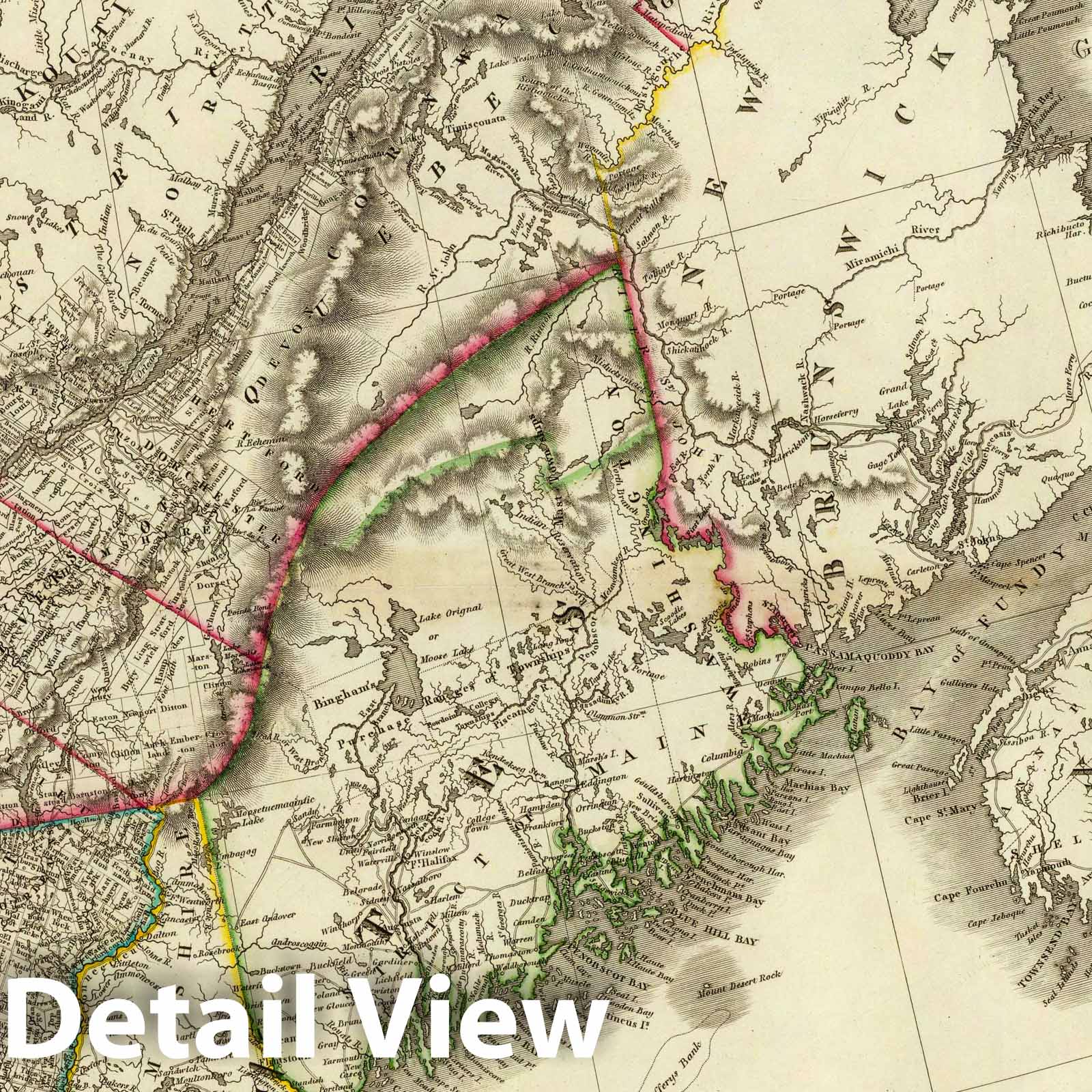 Historic Map : National Atlas - 1815 (East sheet) Map of the Provinces of Upper & Lower Canada with parts of the United States of America &c. - Vintage Wall Art