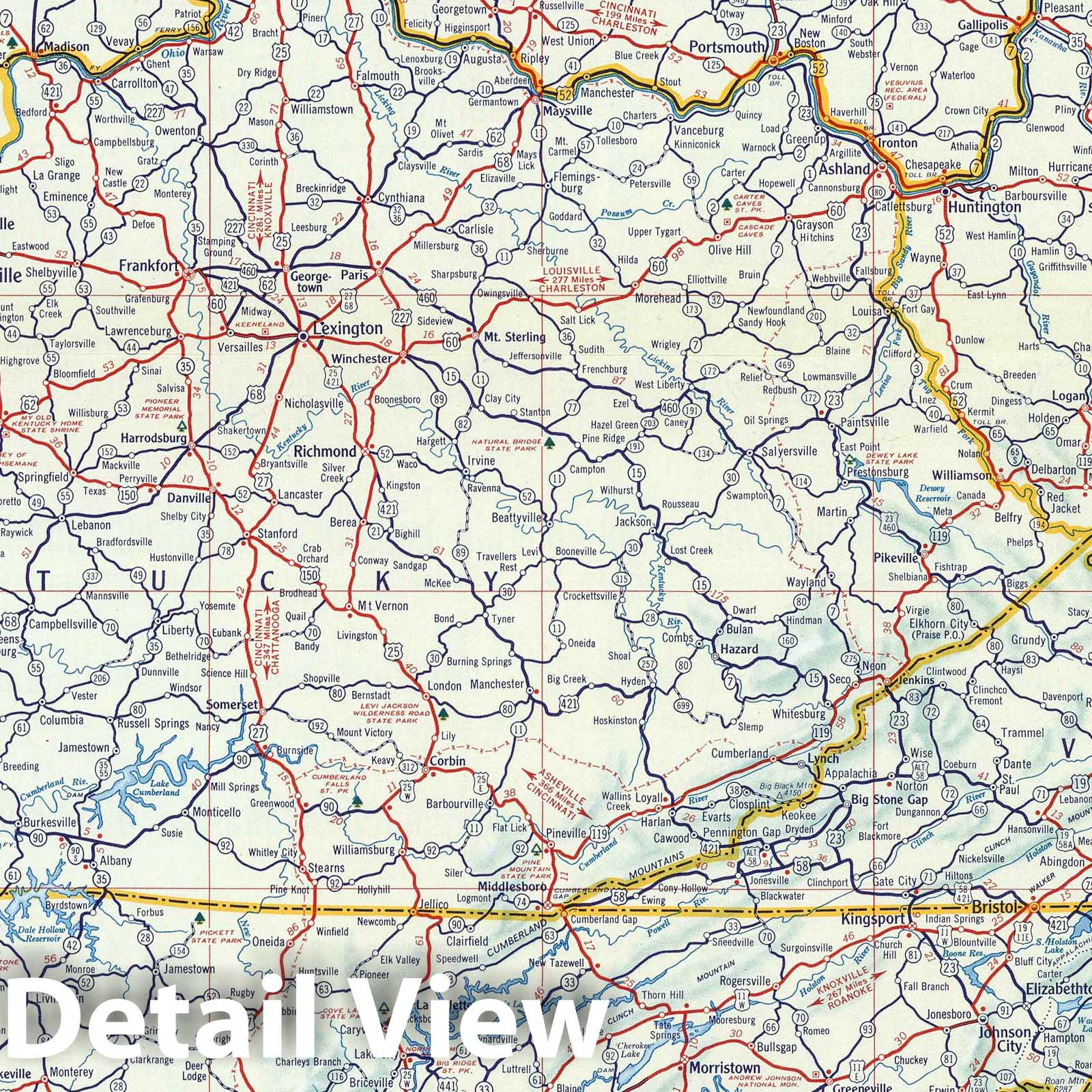 Historic Map : National Atlas - 1956 Shell Sectional Map No. 4 - East Central States. - Vintage Wall Art