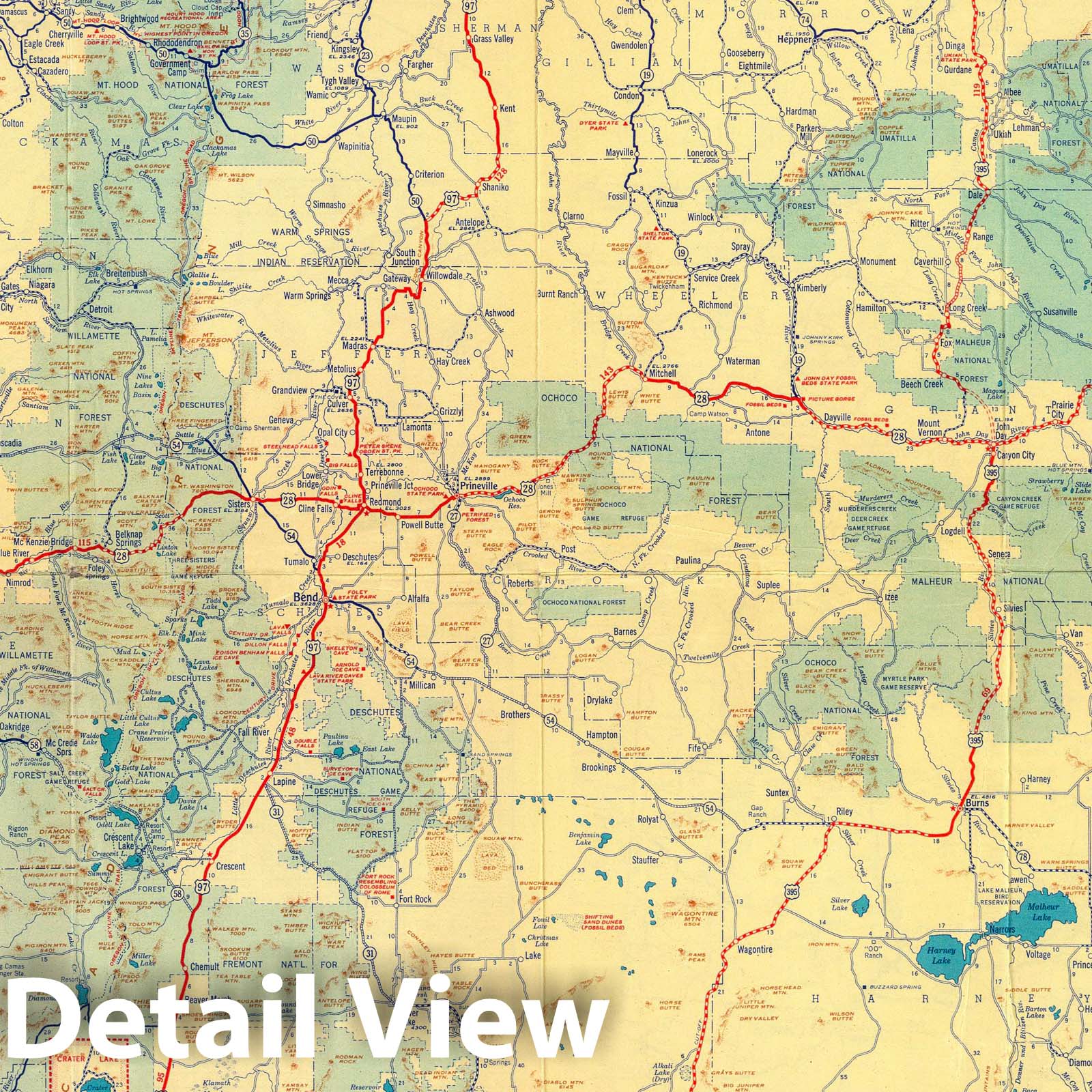 Historic Map : 1935 Western States road map. - Vintage Wall Art