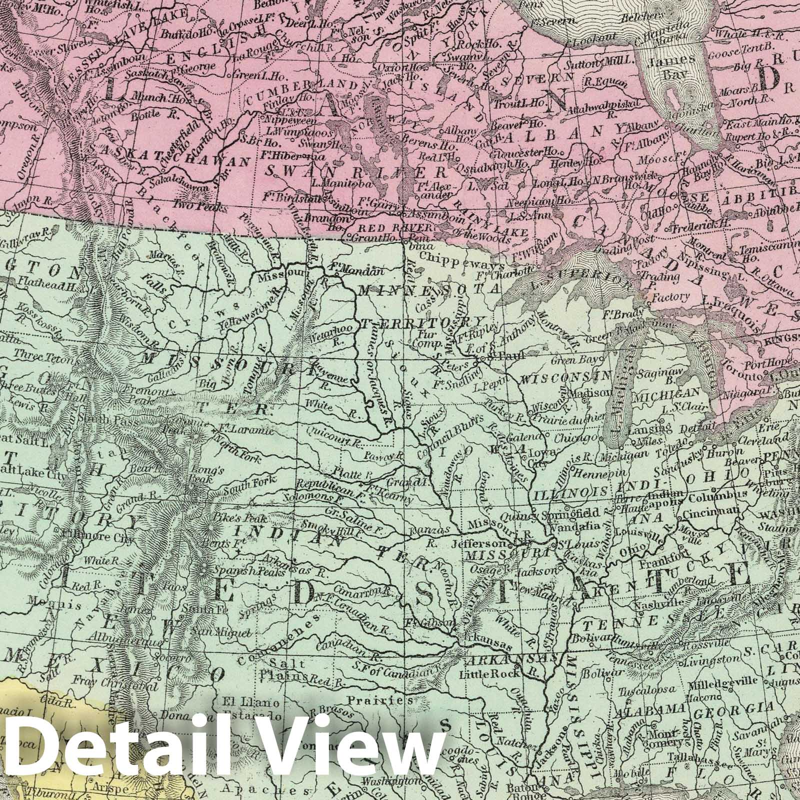 Historic Map : 1855 Map of North America : Vintage Wall Art