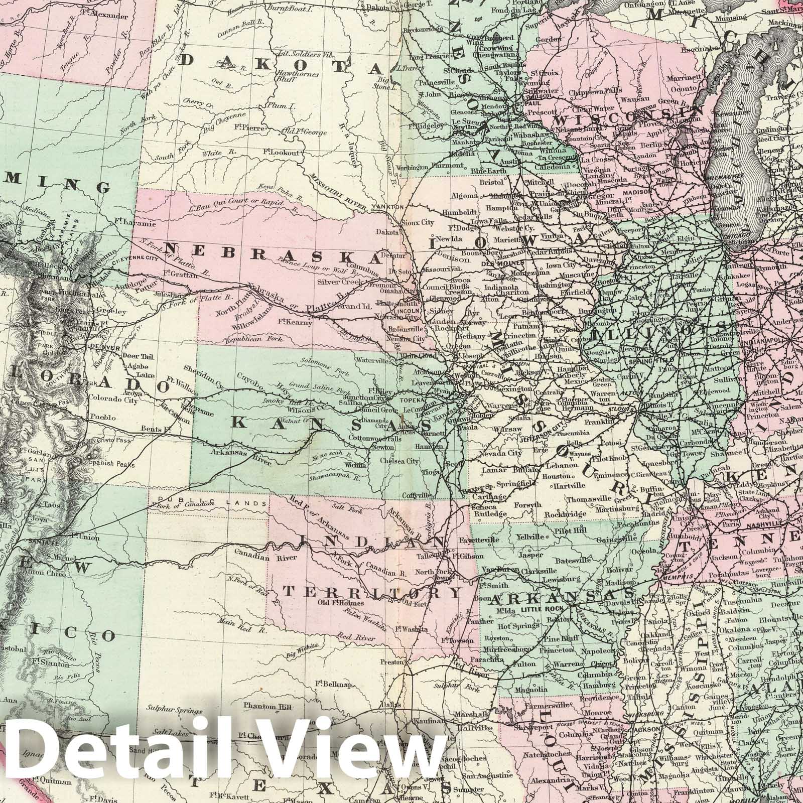 Historic Map : 1874 United States of America. - Vintage Wall Art