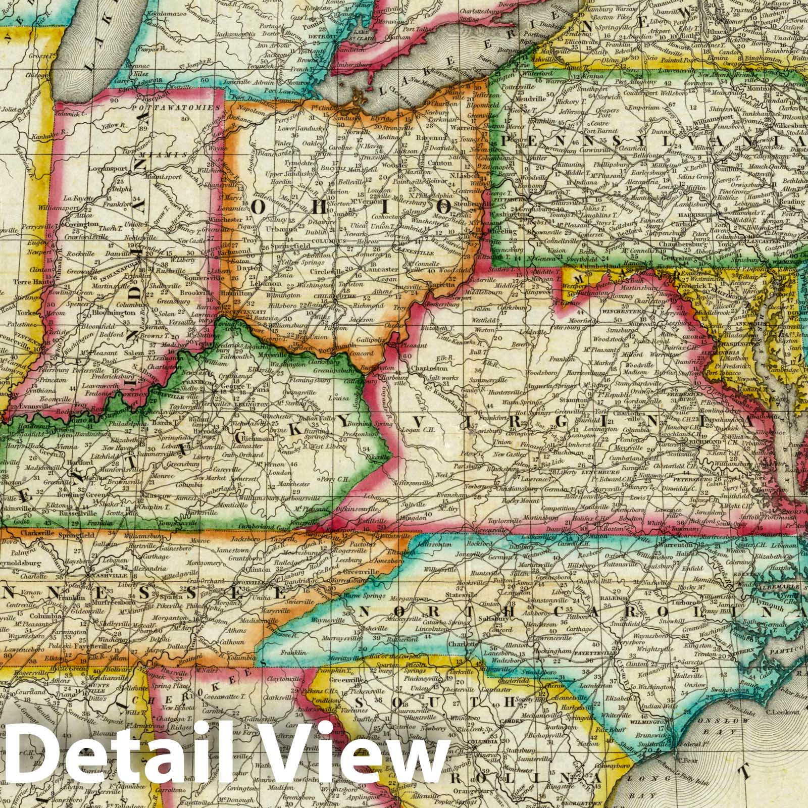 Historic Map : Guide Book - 1833 Traveller's Guide Through The United States - Vintage Wall Art