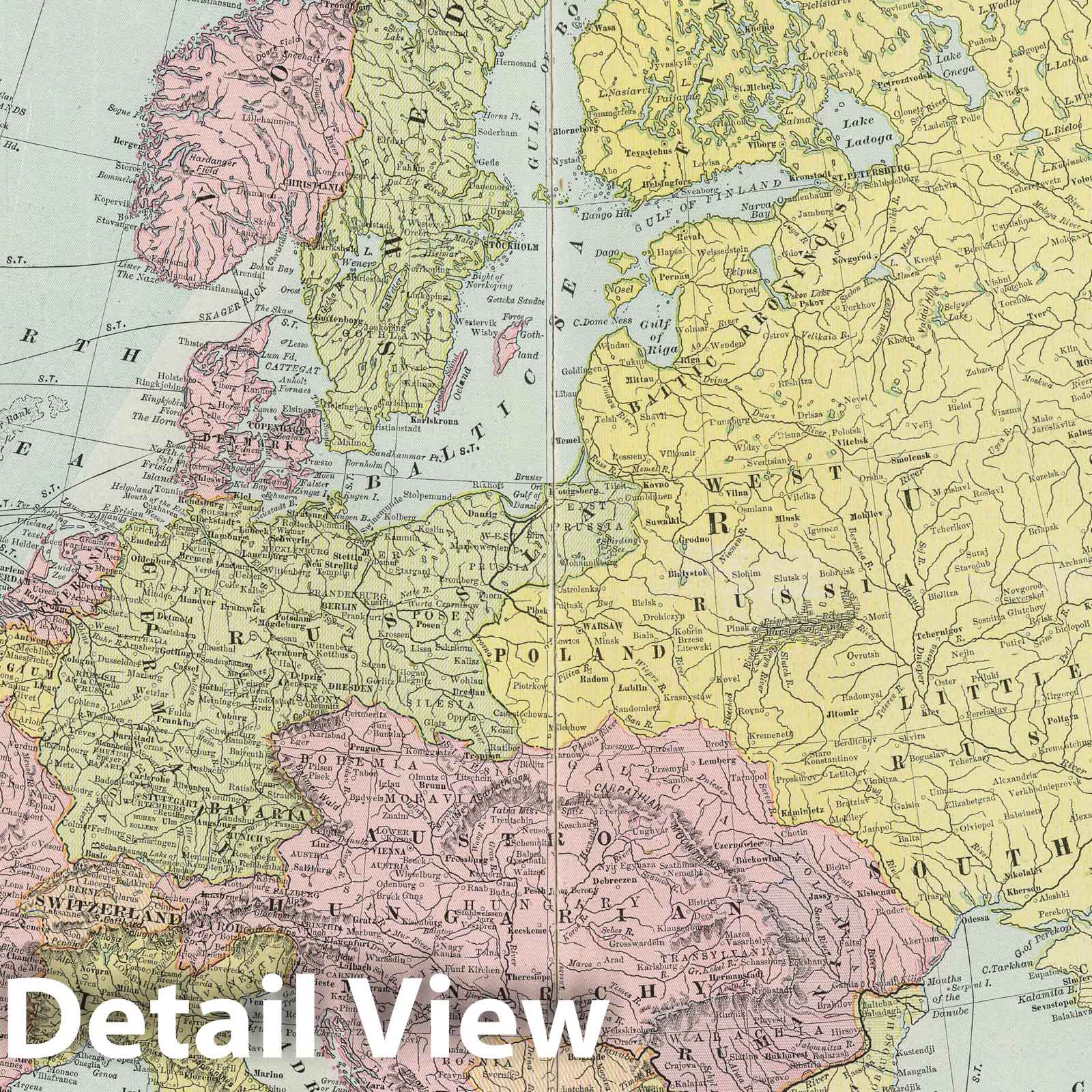 Historic Map : 1889 Europe. - Vintage Wall Art