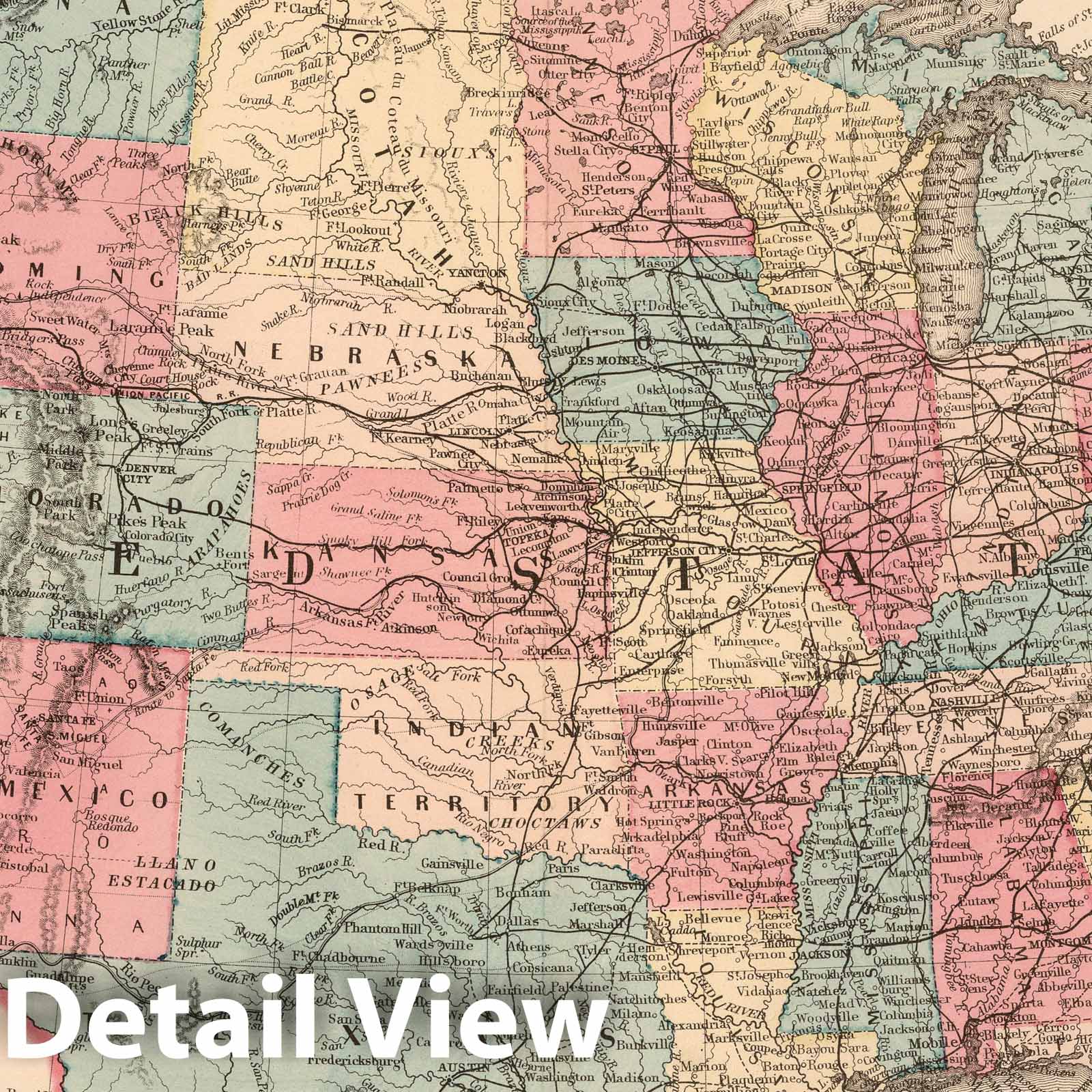 Historic Map : 1878 United States, and Territories together with Canada &c. - Vintage Wall Art