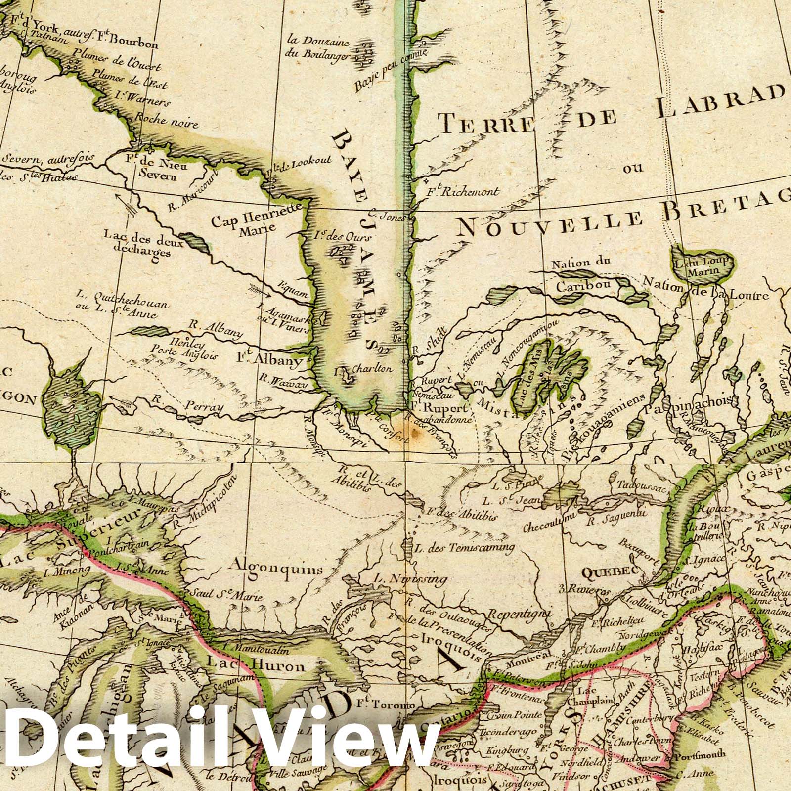 Historic Map : Canada; United States, 1783 Composite: L'Amerique Septentrionale. , Vintage Wall Art