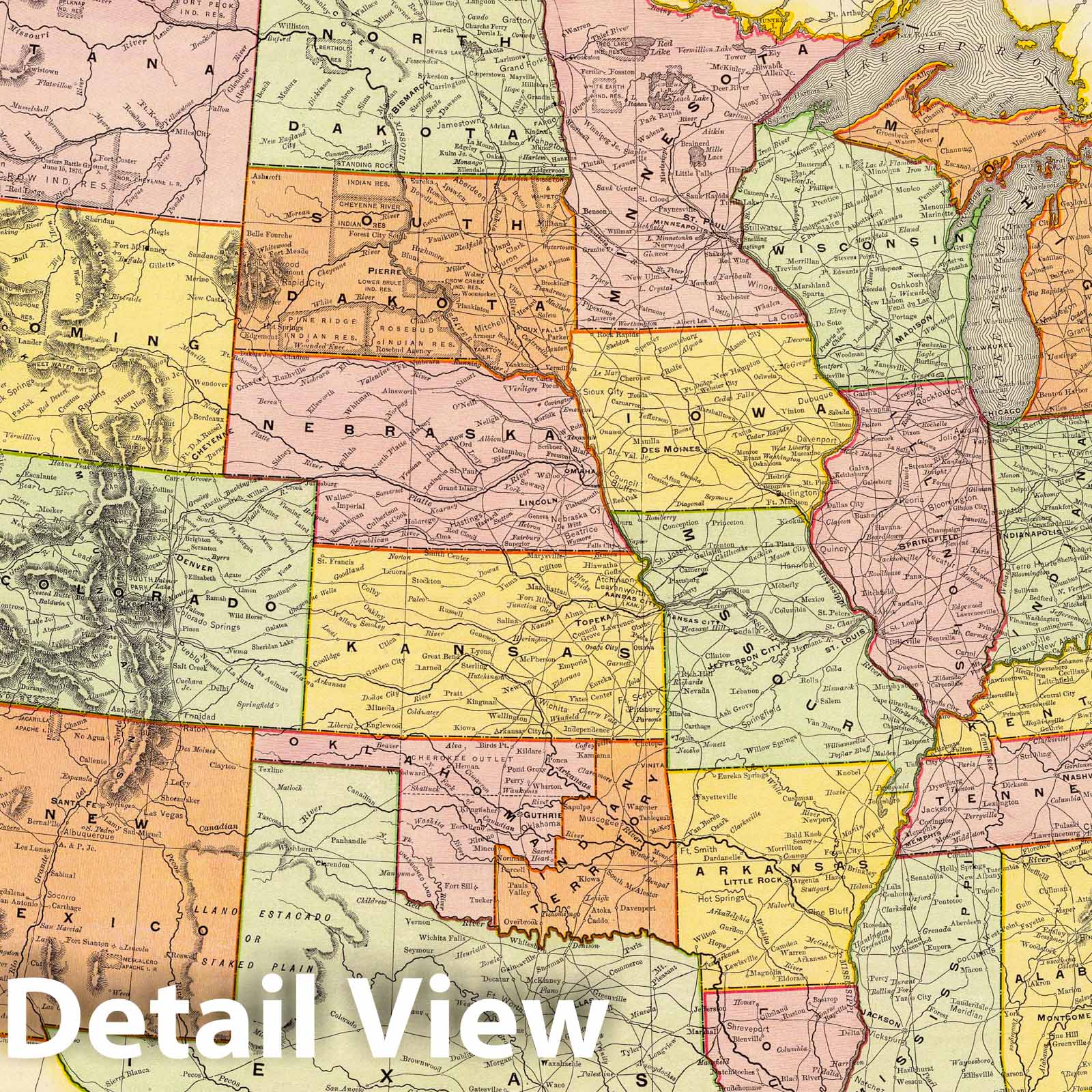 Historic Map : 1897 United States. - Vintage Wall Art