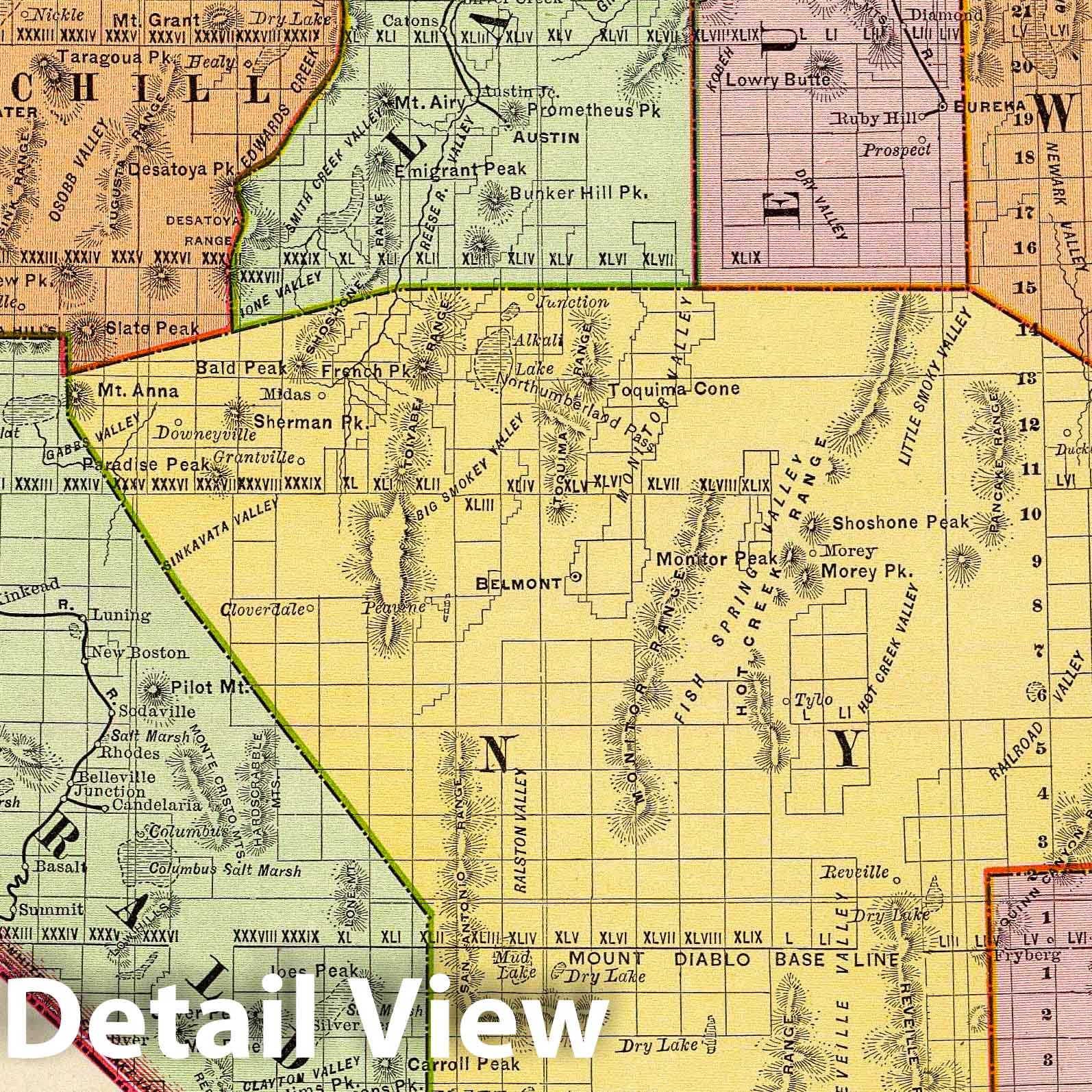 Historic Map : 1897 Nevada. - Vintage Wall Art