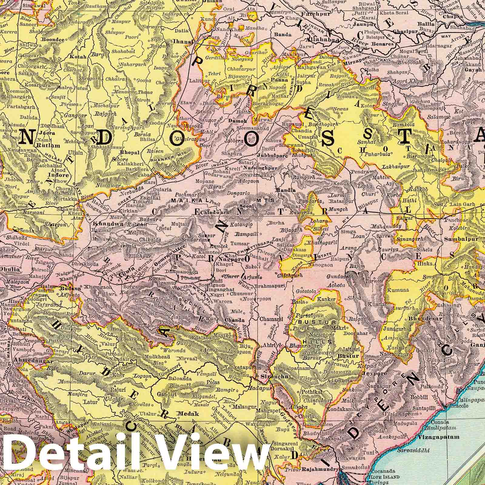 Historic Wall Map : 1897 India, Further India. - Vintage Wall Art