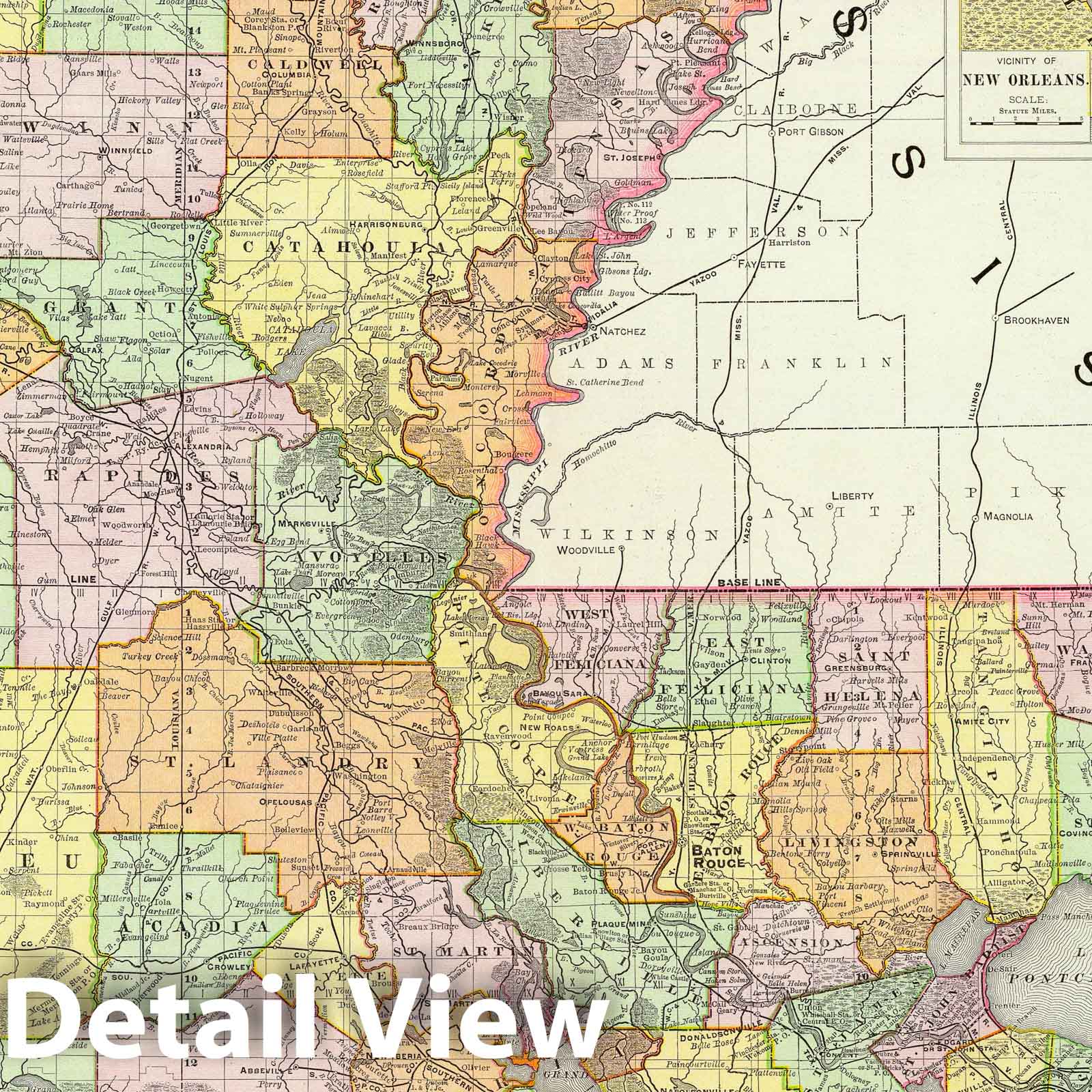 Historic Map : 1897 Louisiana. - Vintage Wall Art