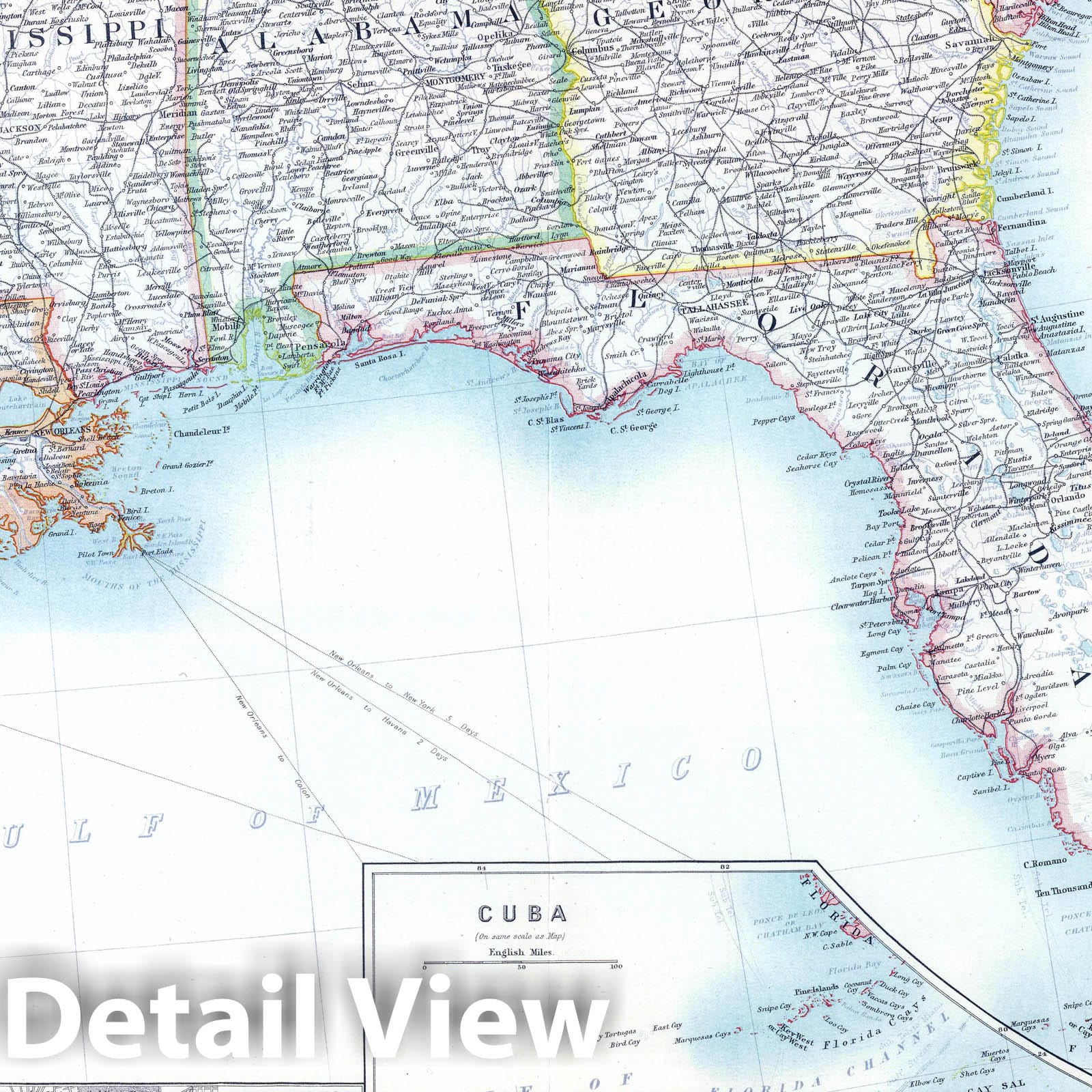 Historic Map : 1912 United States of North America (South East Sheet). - Vintage Wall Art