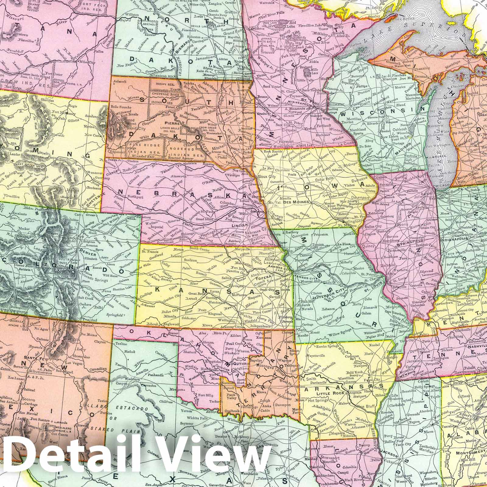 Historic Wall Map : National Atlas - 1903 United States. - Vintage Wall Art