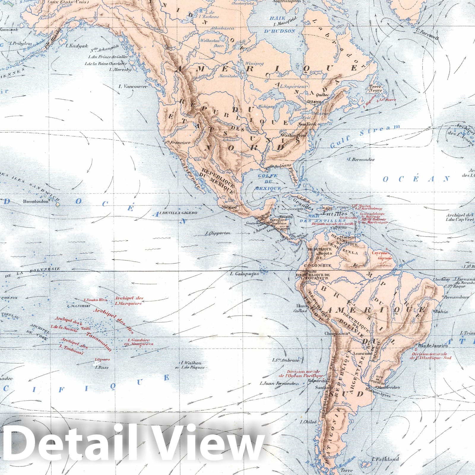 Historic Map : 1882 Planisphere. - Vintage Wall Art