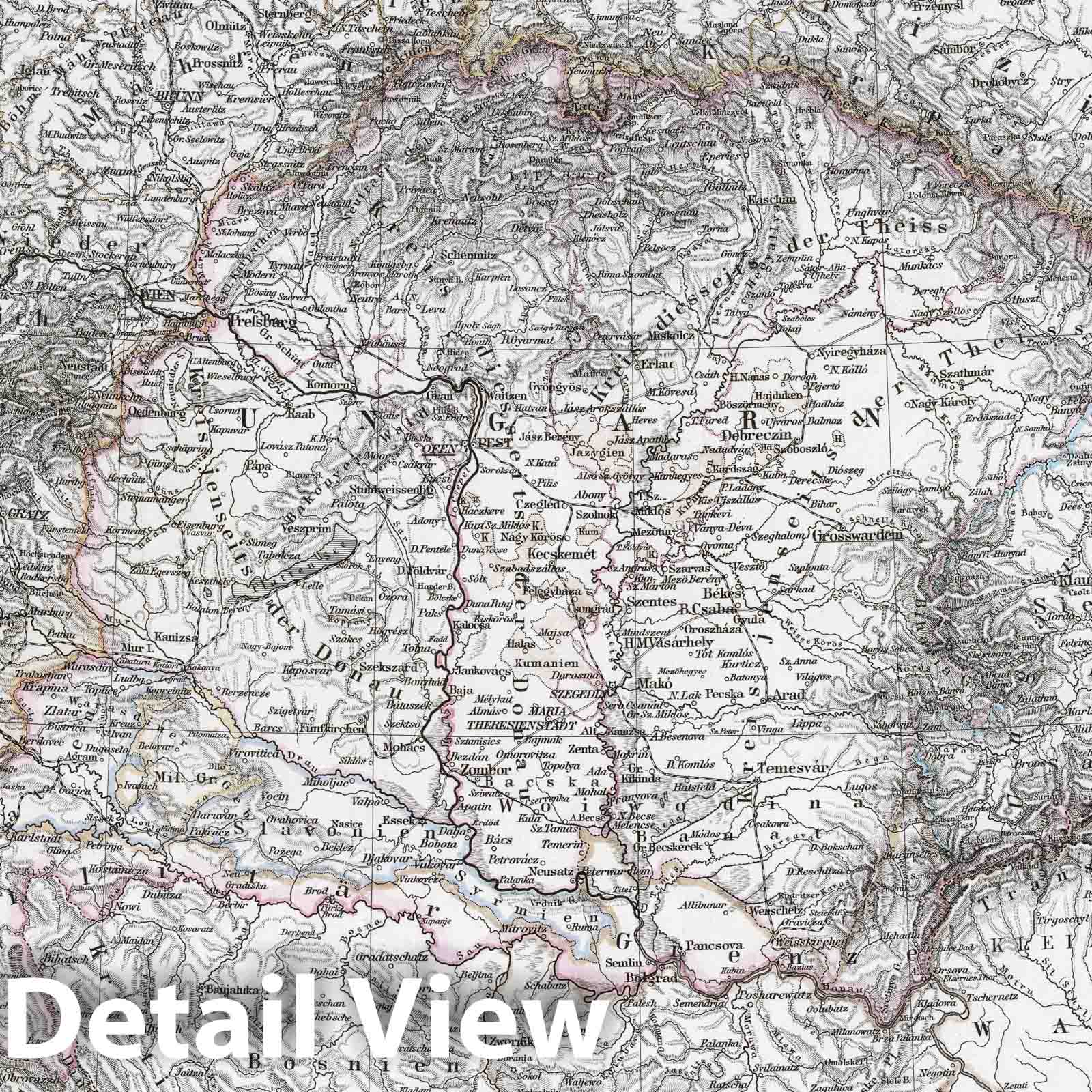 Historic Map : Austria; Hungary; Slovenia; Slovakia, 1867 Der Osterreichische Kaiserstaat. (Austro Hungarian Empire). , Vintage Wall Art