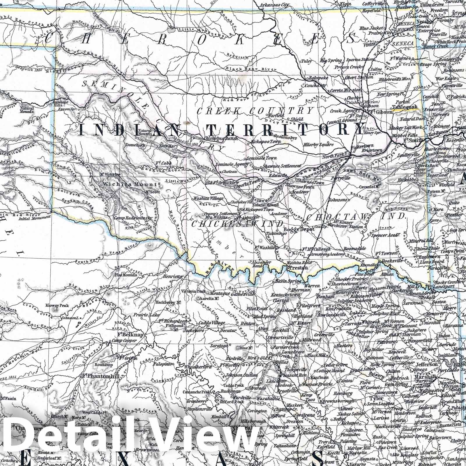 Historic Map : United States, Arkansas, 1872 Vereinigte Staaten von Nord-Amerika in 6 Blattern, Bl.5. (North America). , Vintage Wall Art