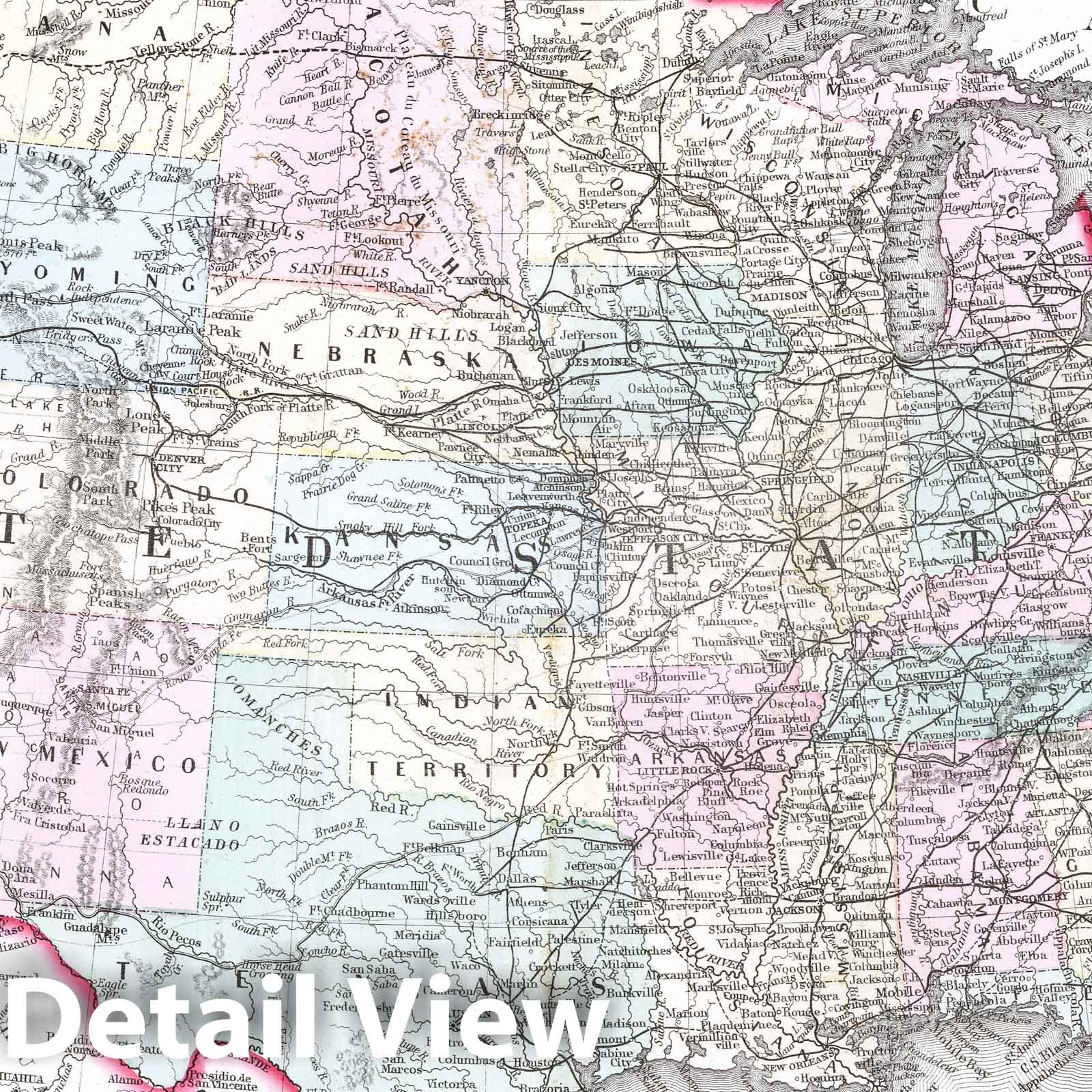 Historic Map : 1874 United States and Territories together with Canada. - Vintage Wall Art