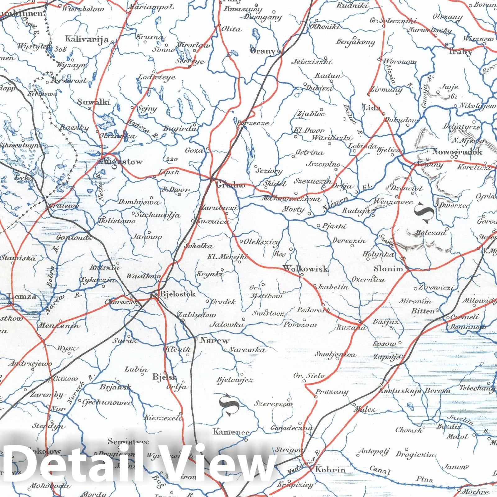Historic Map : Belarus; Lithuania, 1882 Europe Centrale (Partie Orientale). , Vintage Wall Art