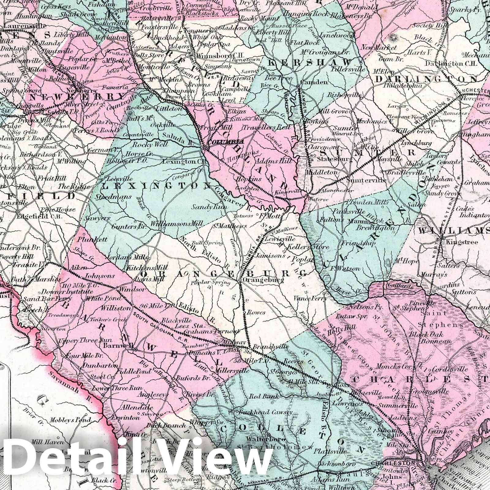 Historic Map : 1869 South Carolina. - Vintage Wall Art