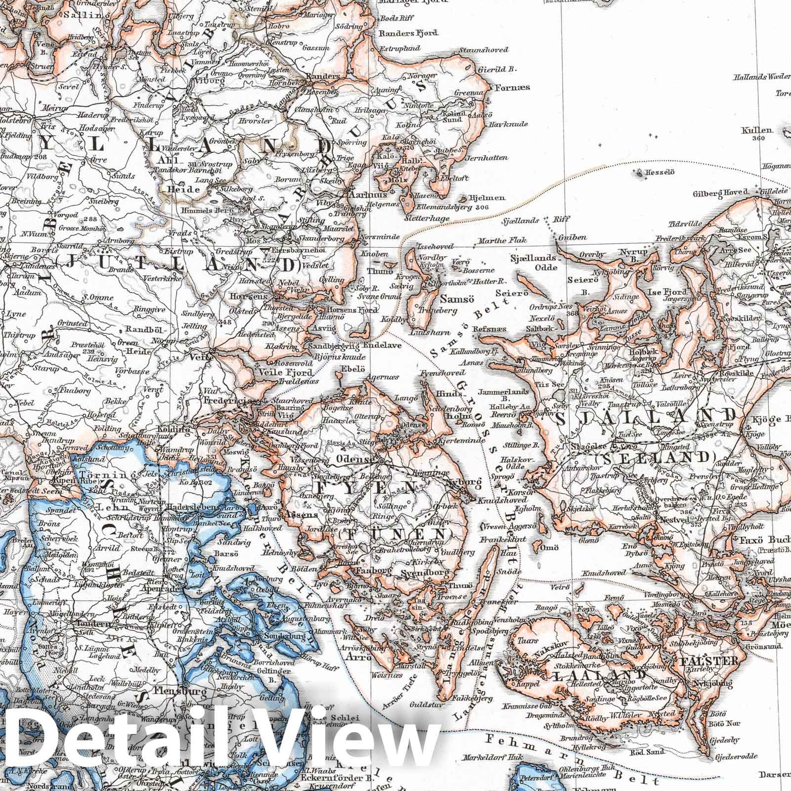 Historic Map : Denmark; Iceland, 1867 Danemark mit Schleswig, Holstein, und Laeenburg. (Sweden, Norway, Denmark, Faroe Island, Greenland). , Vintage Wall Art