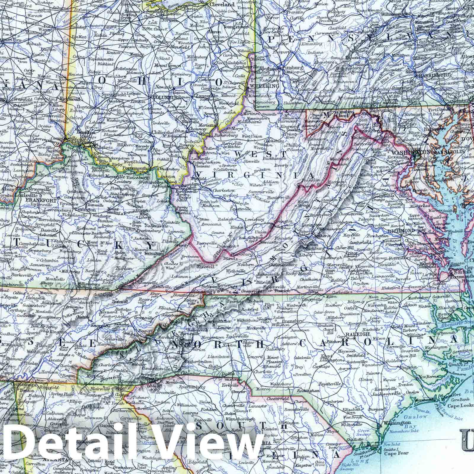 Historic Map : 1893 Eastern United States. - Vintage Wall Art