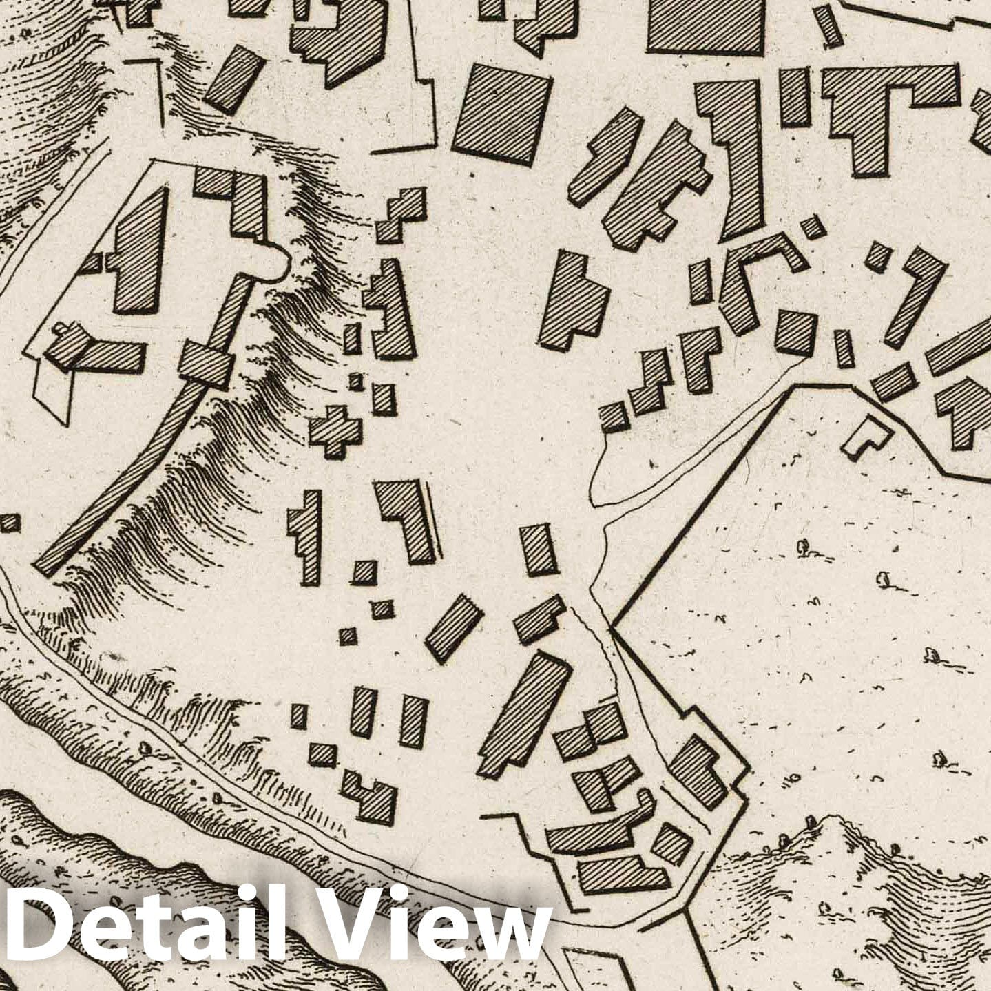 Historic Map : France, Corsica, Europe 1764 Plan de la Ville de Corte dans l'Isle de Corse , Vintage Wall Art
