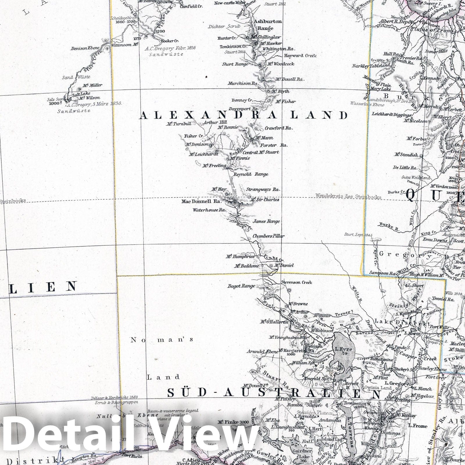 Historic Map : Australia, 1872 Australien. (Australia). , Vintage Wall Art