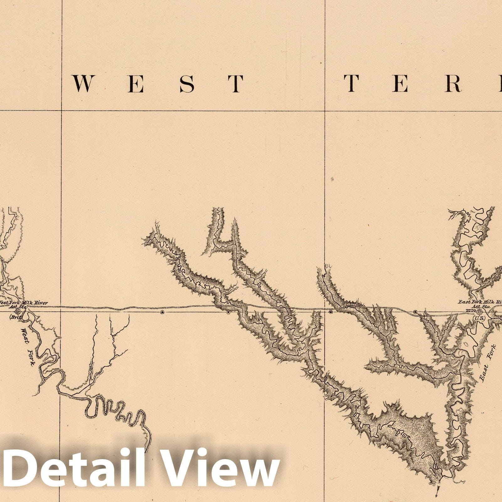 Historic Map : Exploration Book - 1878 Joint Map No. XIX. United States Northern Boundary Commission. (Canadian Border). - Vintage Wall Art