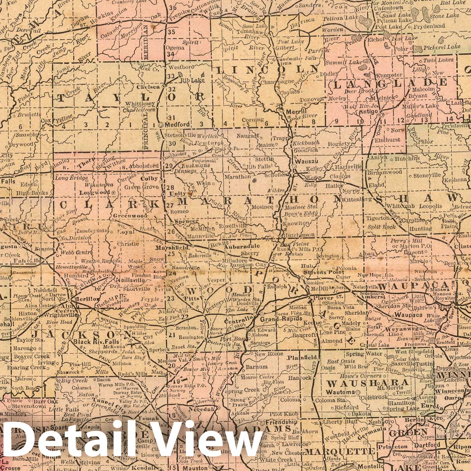 Historic Map : 1890 Wisconsin. - Vintage Wall Art