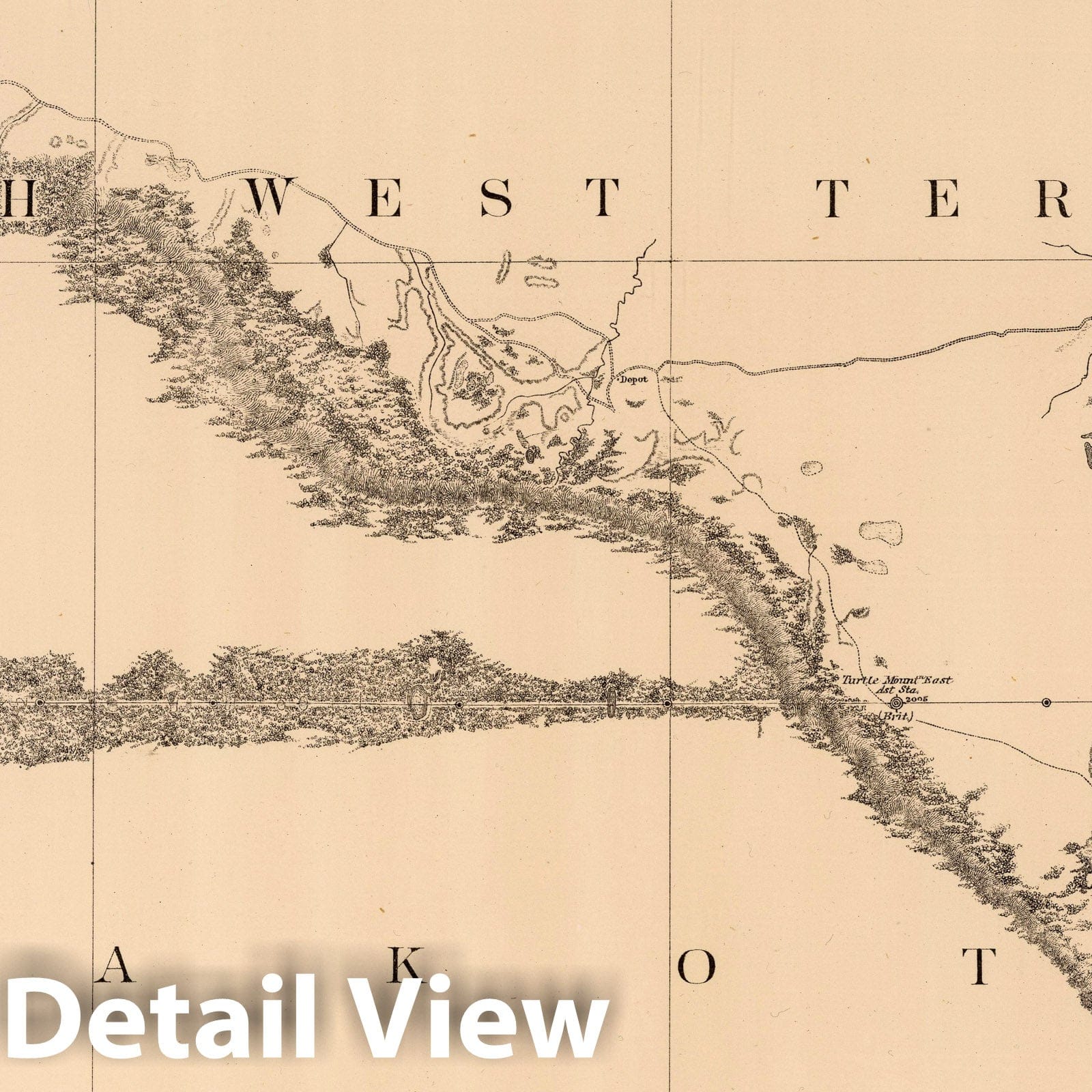 Historic Map : Exploration Book - 1878 Joint Map No. VIII. United States Northern Boundary Commission. (Canadian Border). - Vintage Wall Art
