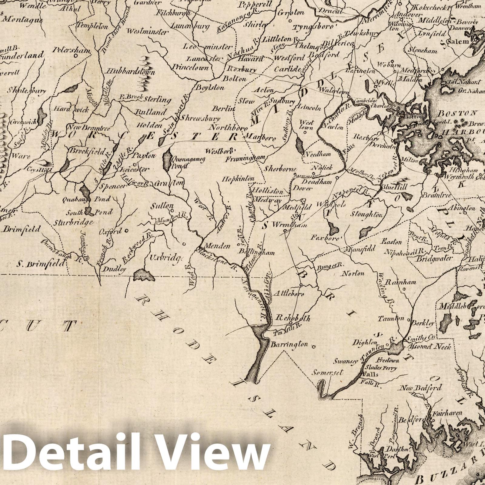 Historic Map : 1795 State of Massachusetts. - Vintage Wall Art