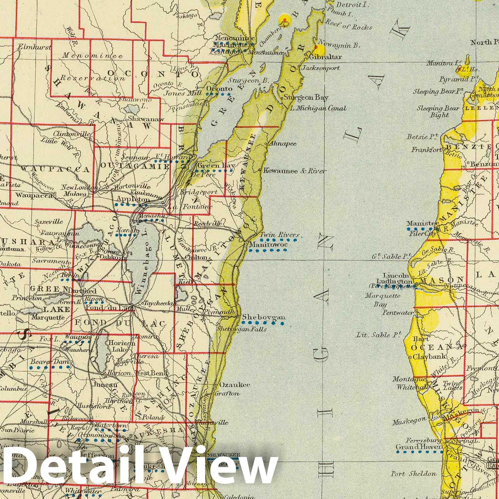 Historic Map : 1883 E. United States 1. - Vintage Wall Art