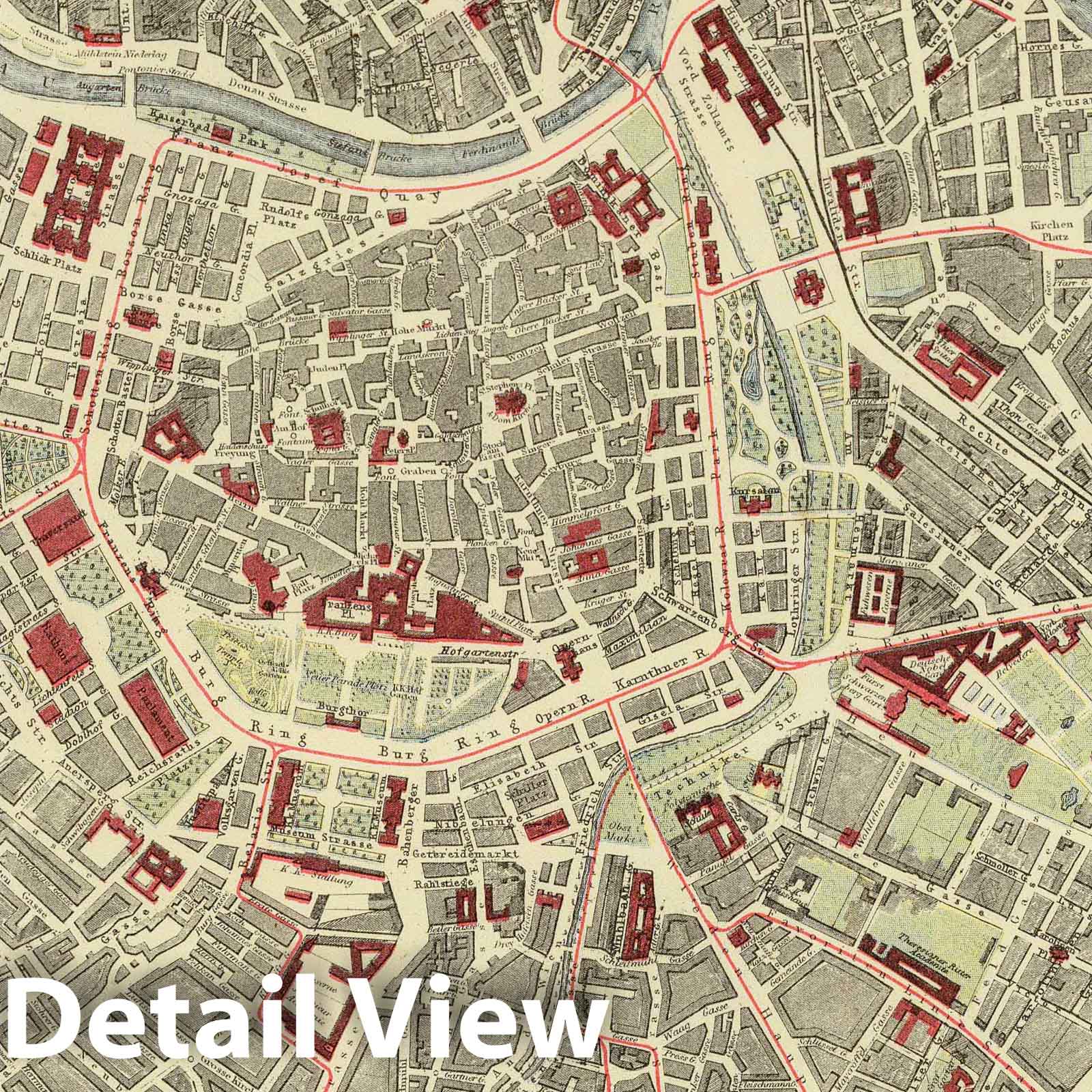 Historic Map : 1883 Vienna. - Vintage Wall Art