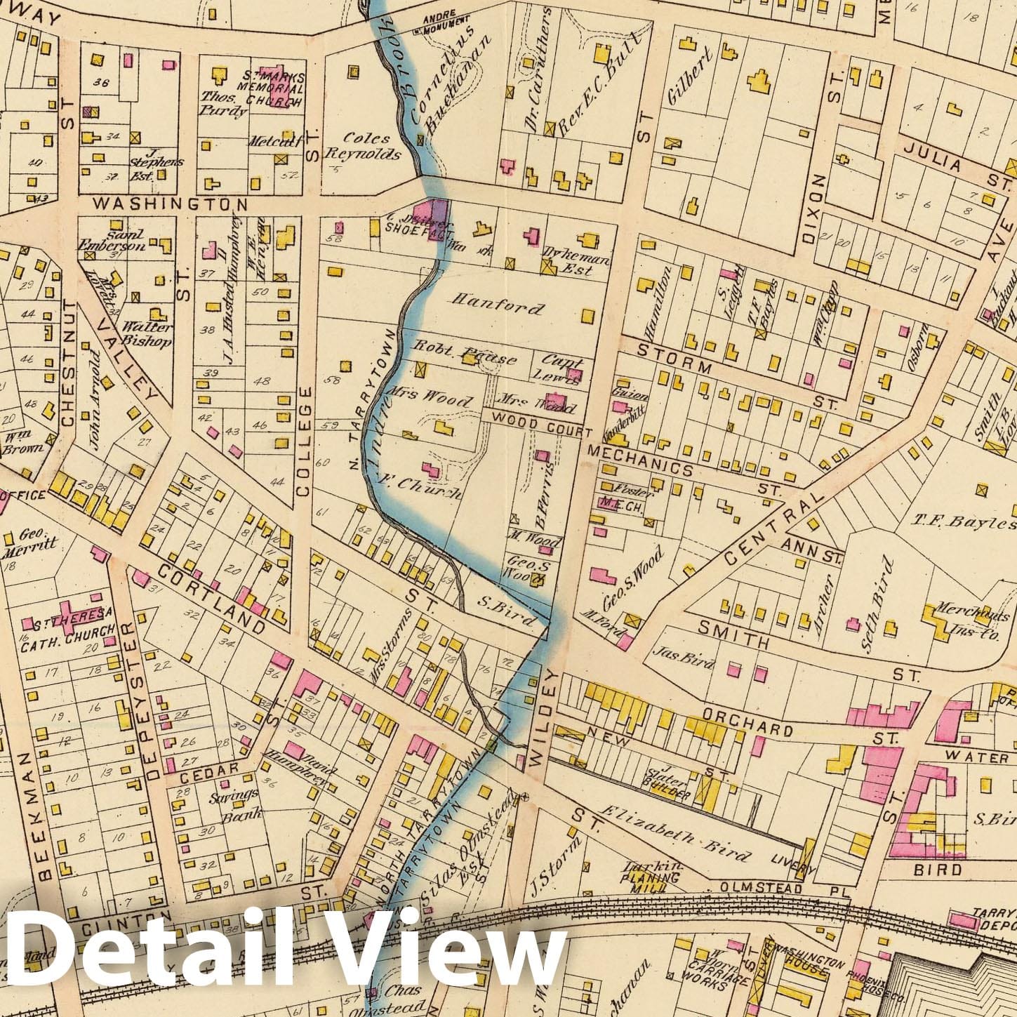 Historic Map : 1881 N. Tarrytown, Tarrytown. - Vintage Wall Art