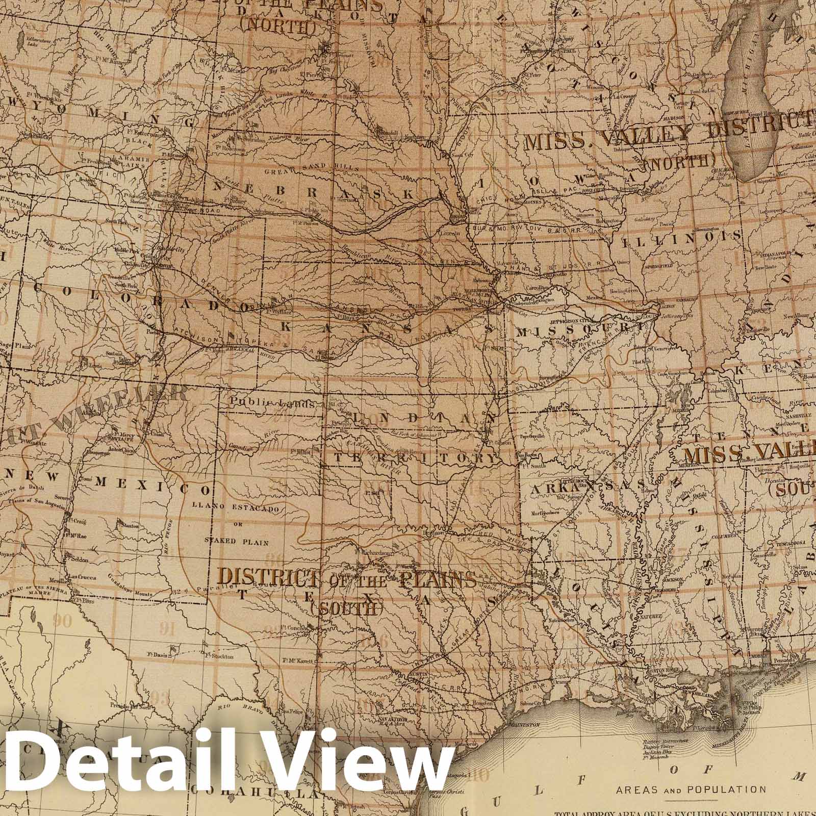 Historic Map : Exploration Book - 1889 United States districts, General Government surveys. - Vintage Wall Art