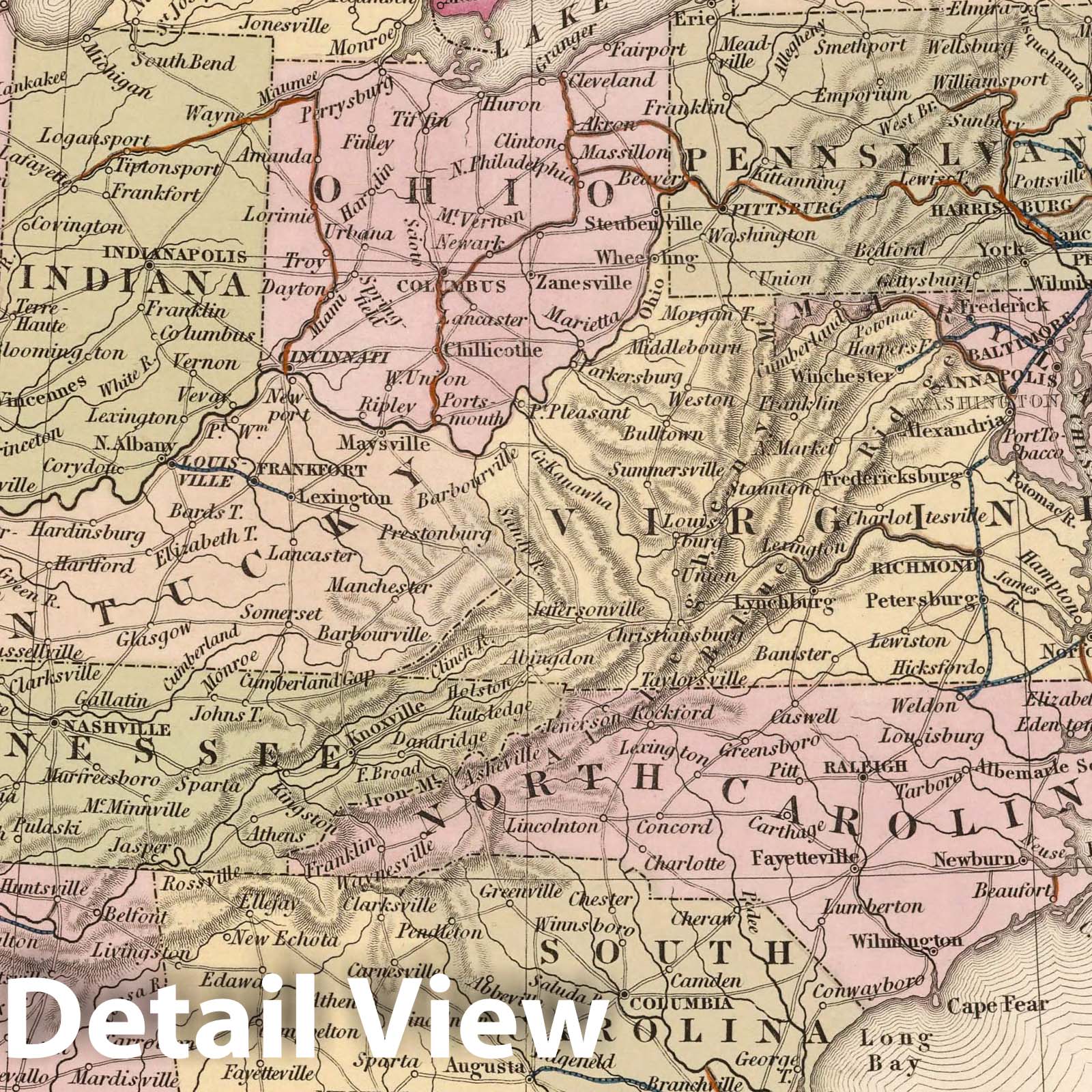 Historic Map : United States, 1835 Atlas - Vintage Wall Art