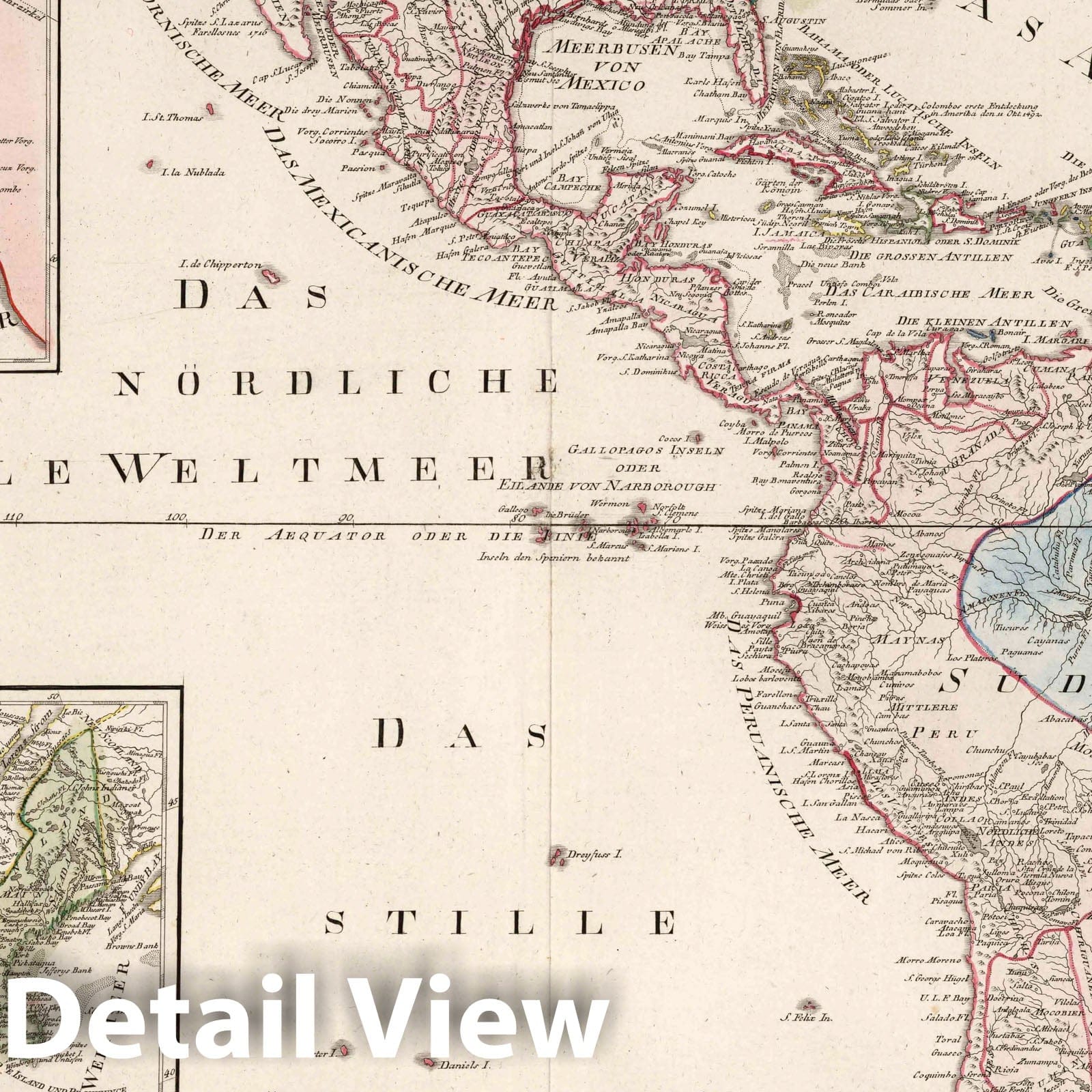 Historic Map : United States, , America Karte von Amerika. Nach d'Anville und Pownall, 1795 , Vintage Wall Art