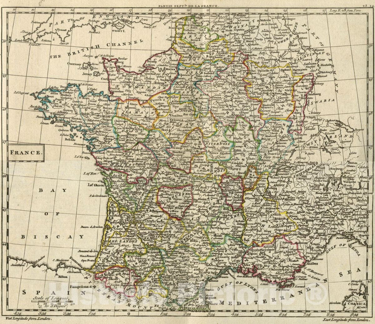 フランスアンティーク　MAP France Northern Part Antique Color Map 1898 12¾