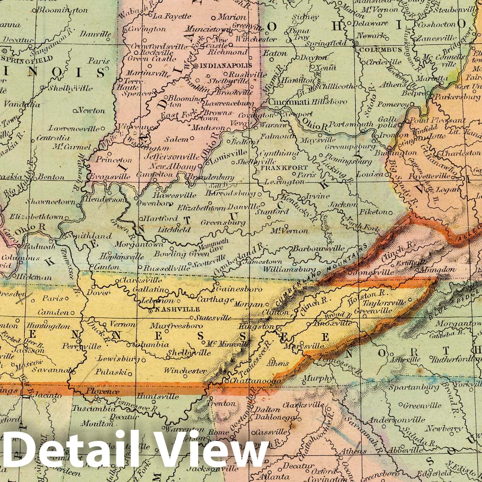 Historic Map : 1864 School Atlas - Southern and Western States. Designed to accompany Cornell's High School Geography. - Vintage Wall Art