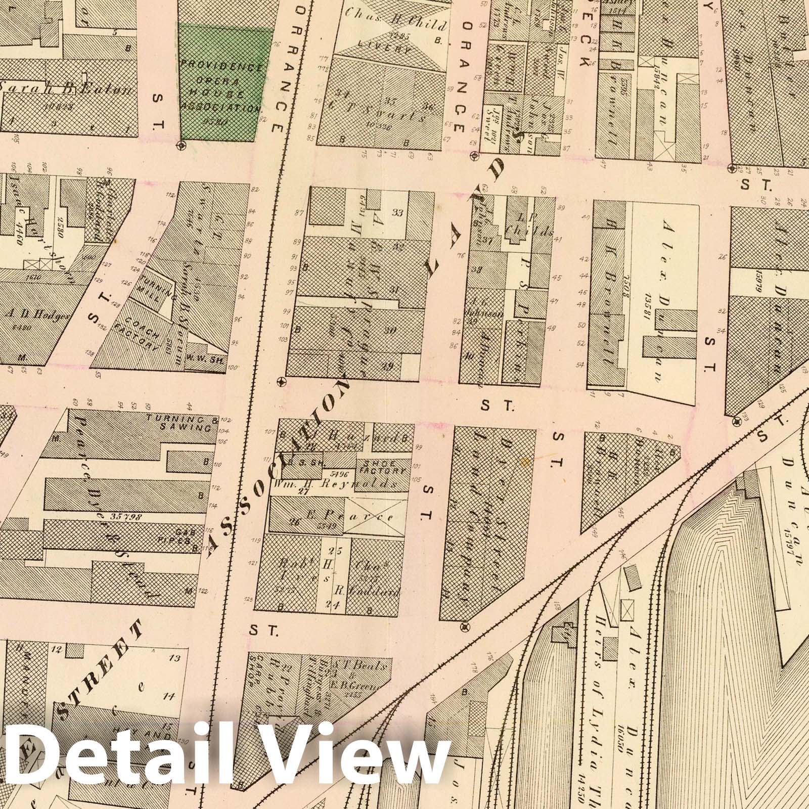 Historic Map : Part of Ward 5, City of Providence. Vol. 2, Plate A, 1875 City Atlas - Vintage Wall Art